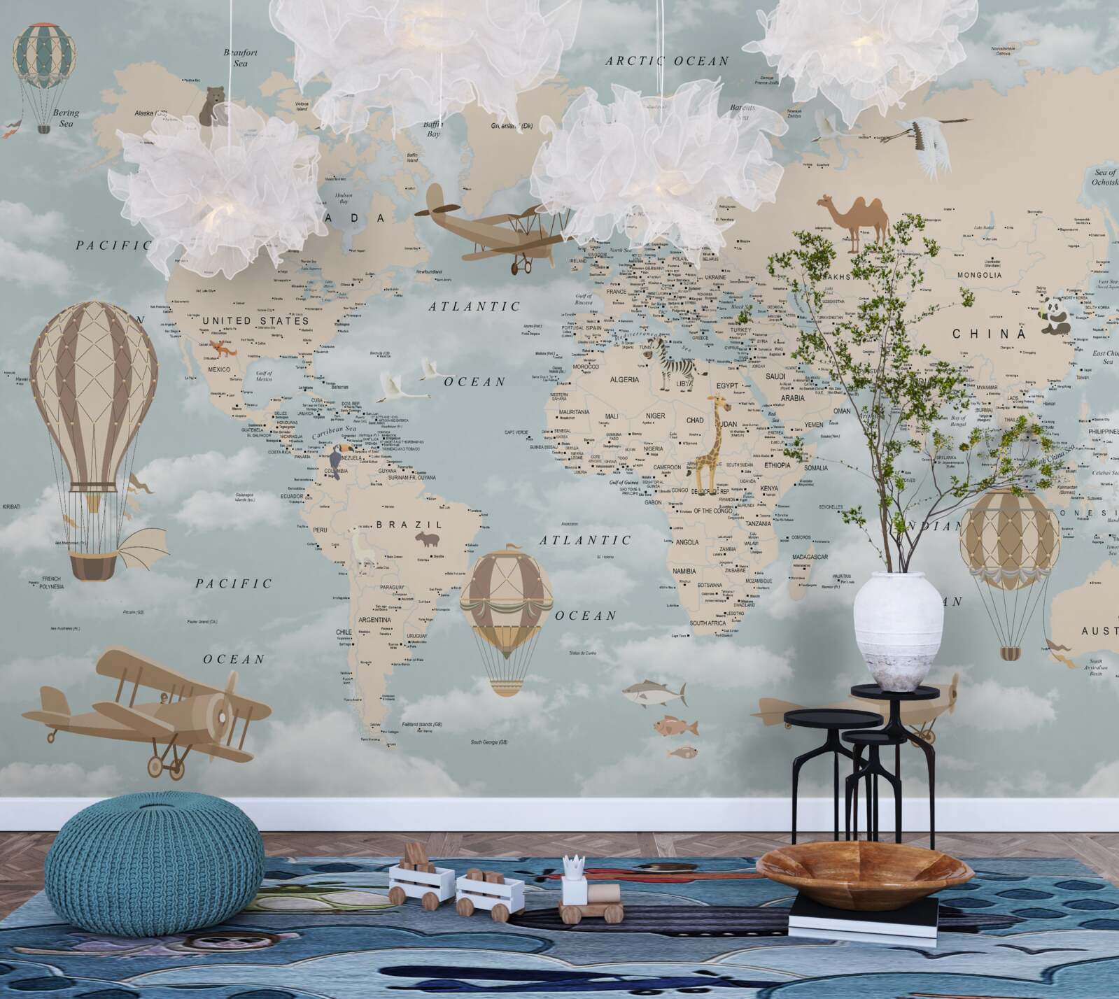 Papier peint fascinante carte du monde