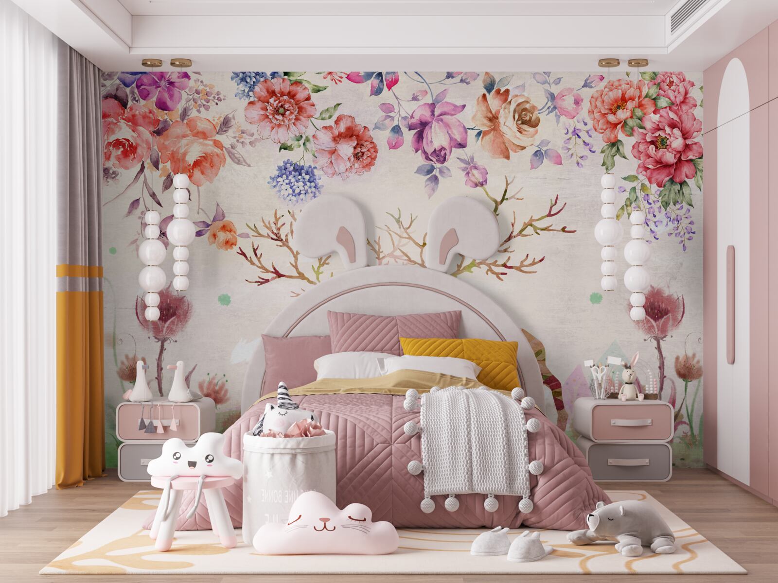 Papier peint cerf coloré