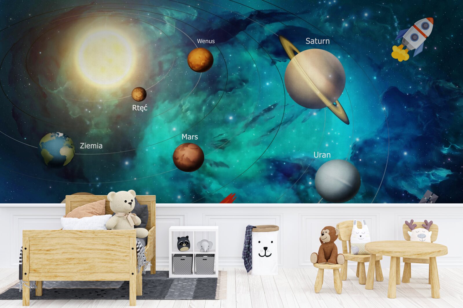 Papier peint ensemble de planètes dans l'univers