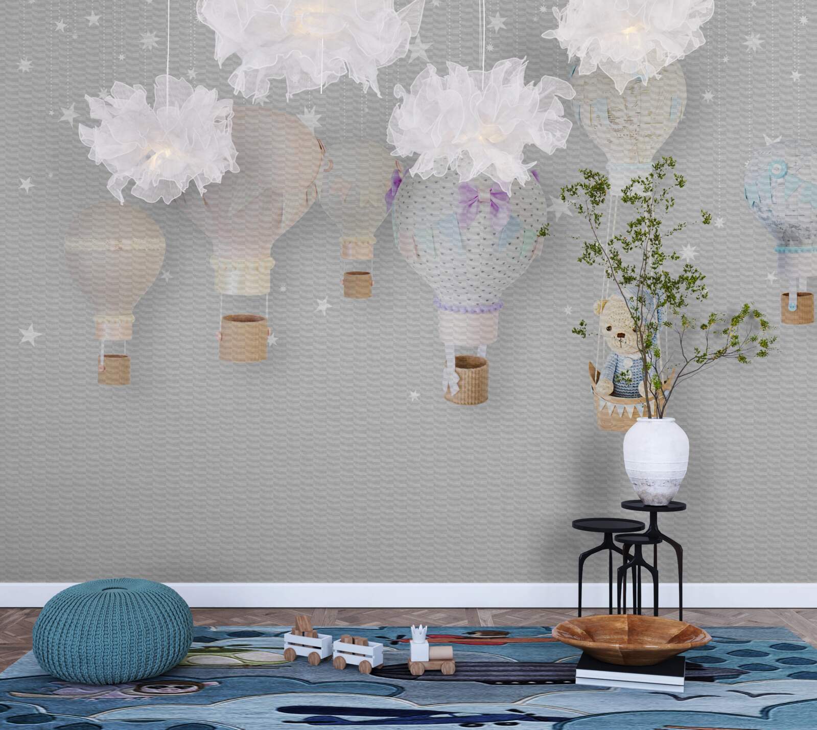 Papier peint ours en peluche dans un ballon