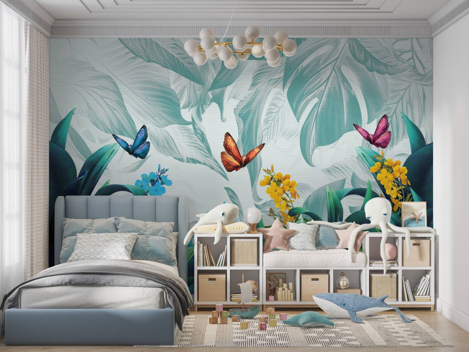 Papier peint Les papillons volants vivent sous les tropiques