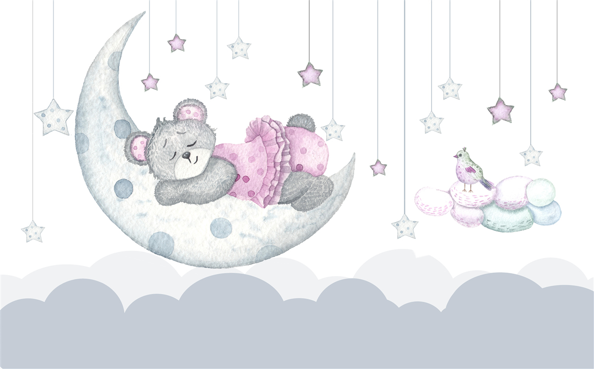 Papier peint adorable ours sur le satellite de la terre