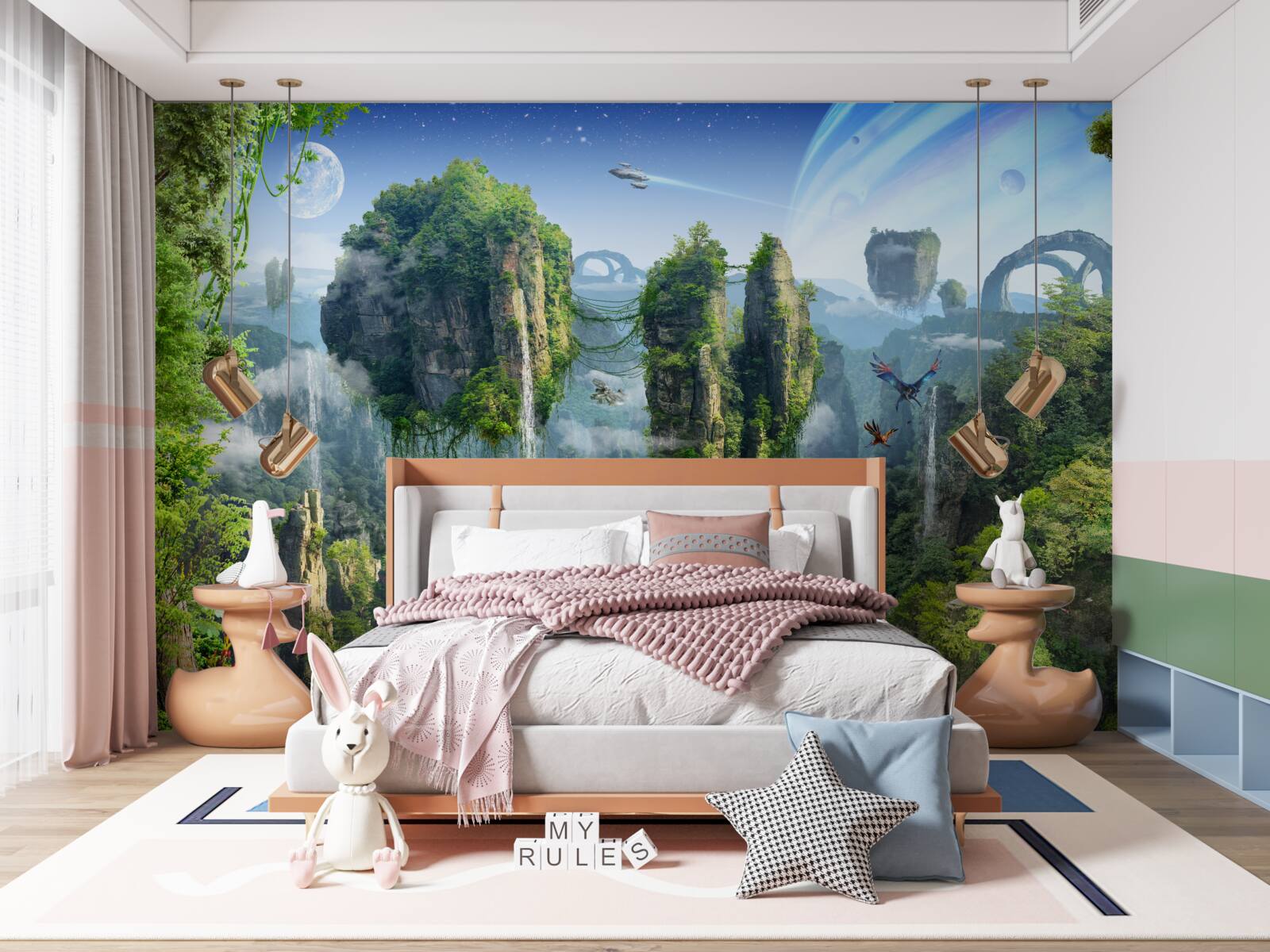 Papier peint planète magique pandora