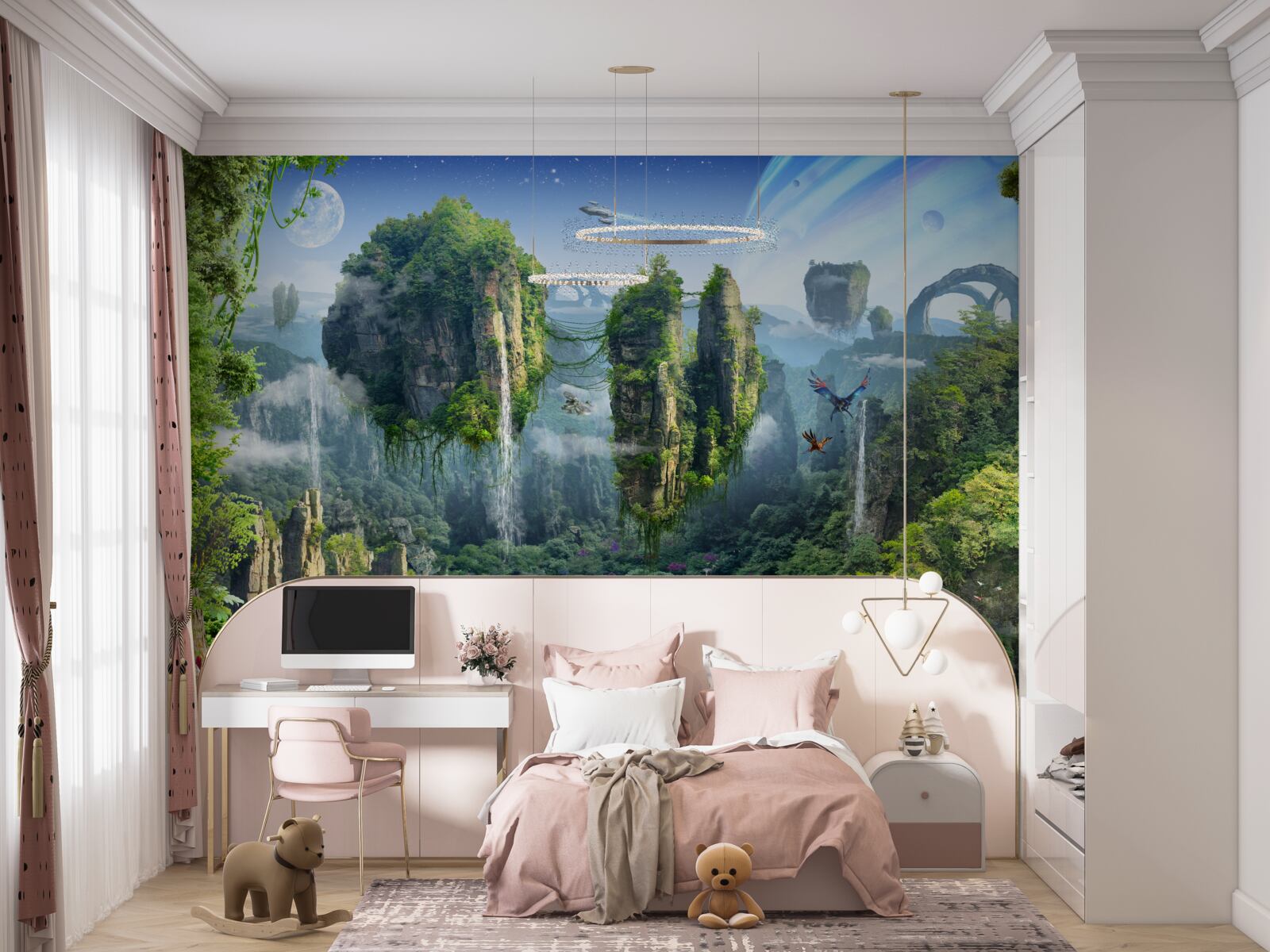 Papier peint planète magique pandora