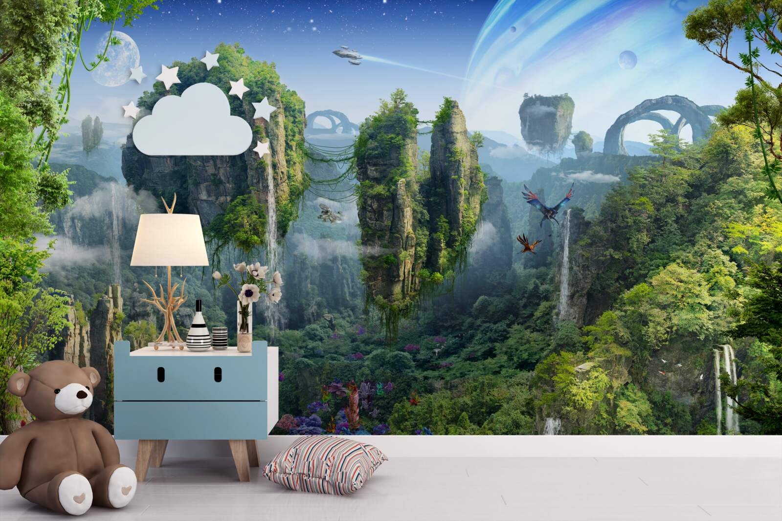 Papier peint planète magique pandora