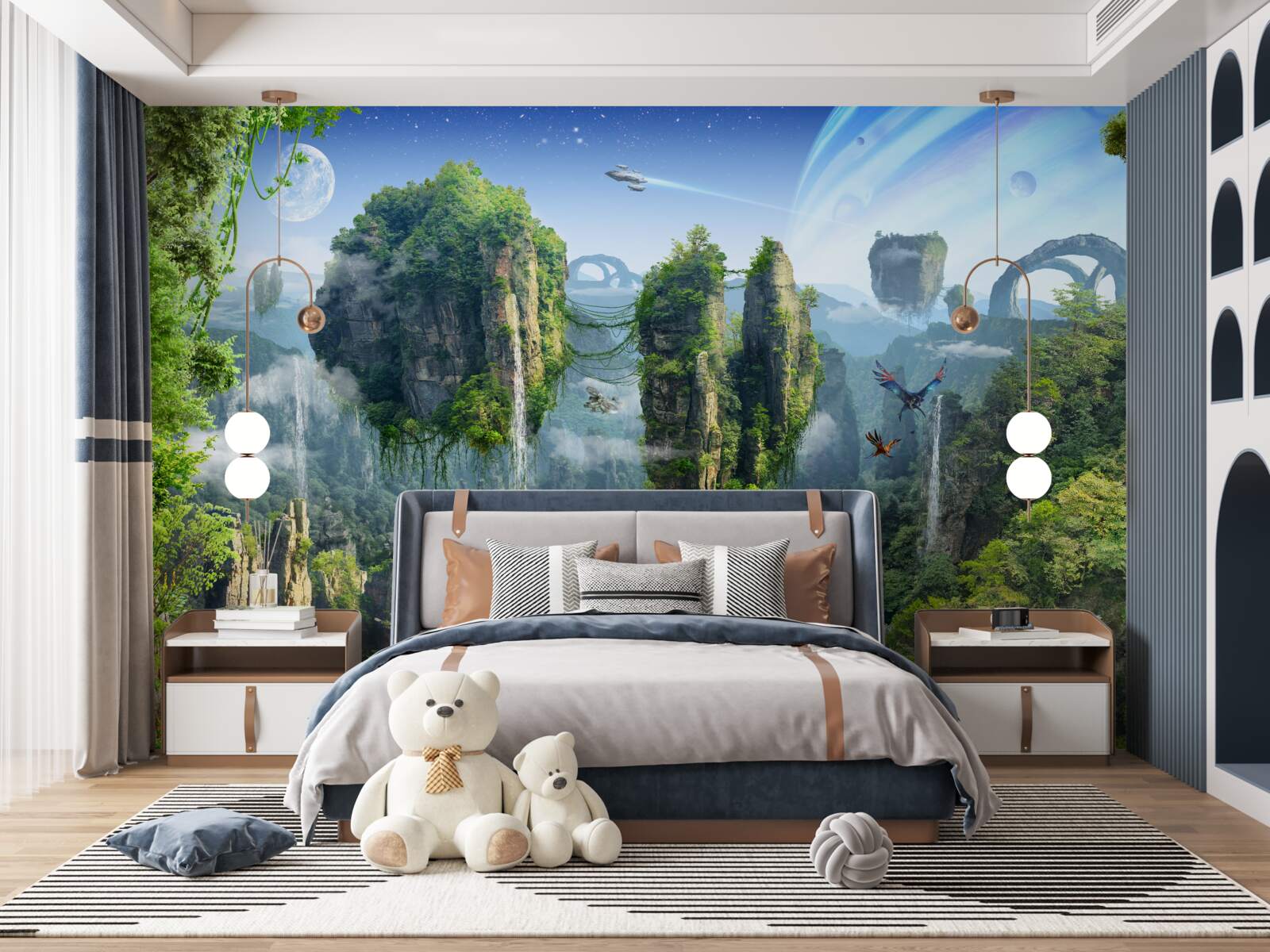 Papier peint planète magique pandora