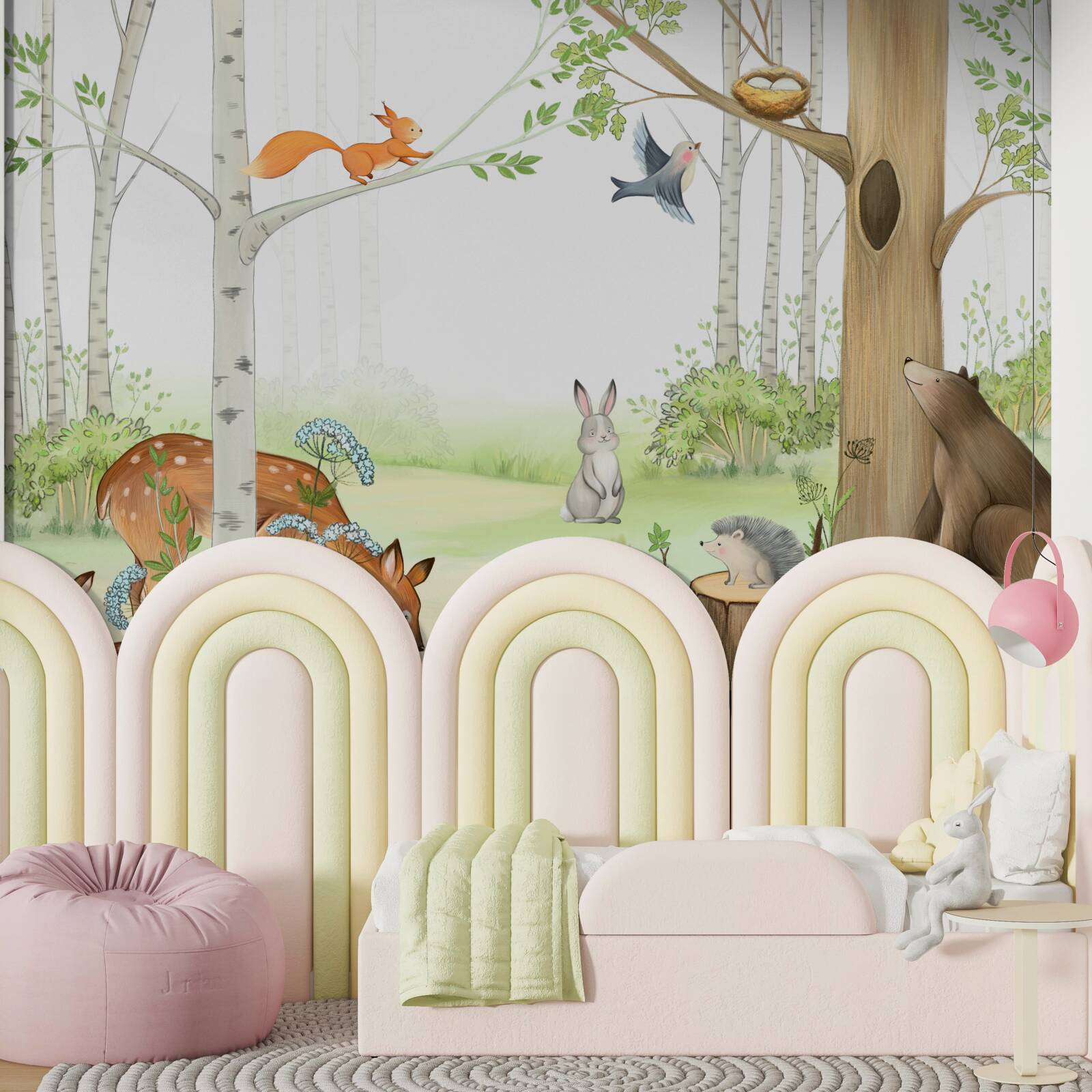 Papier peint les animaux de la forêt s'animent au printemps