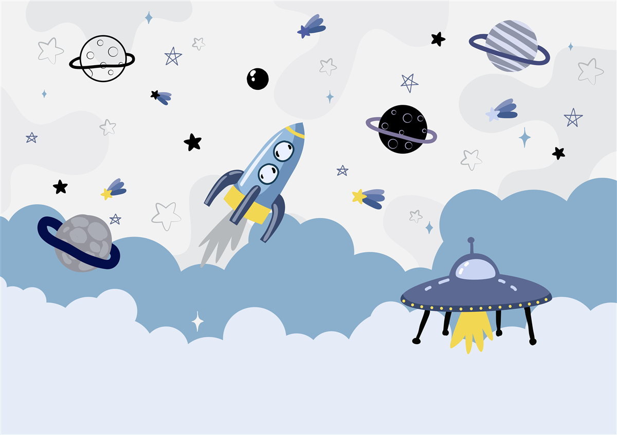 Papier peint vaisseaux spatiaux flottant dans l'espace