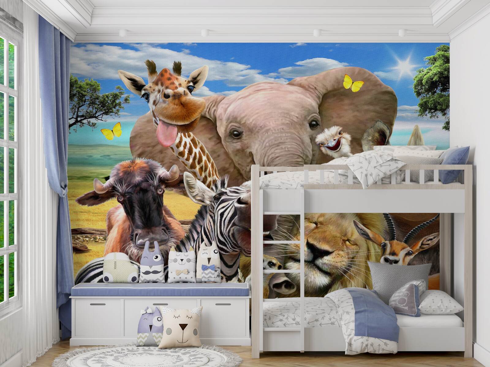 Papier peint selfie singulier de sympathiques africains