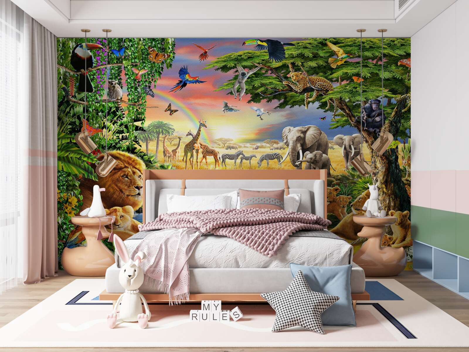 Papier peint La jungle dans un livre