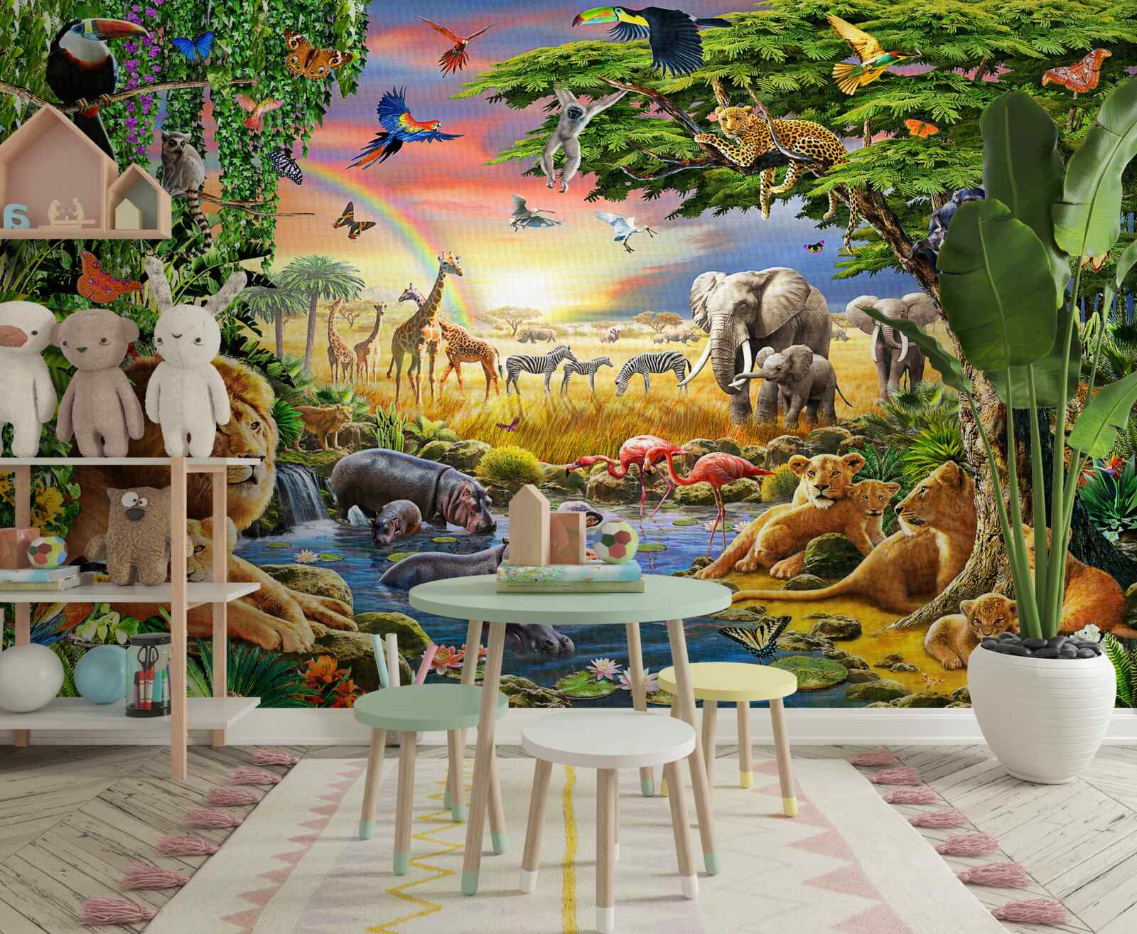 Papier peint La jungle dans un livre