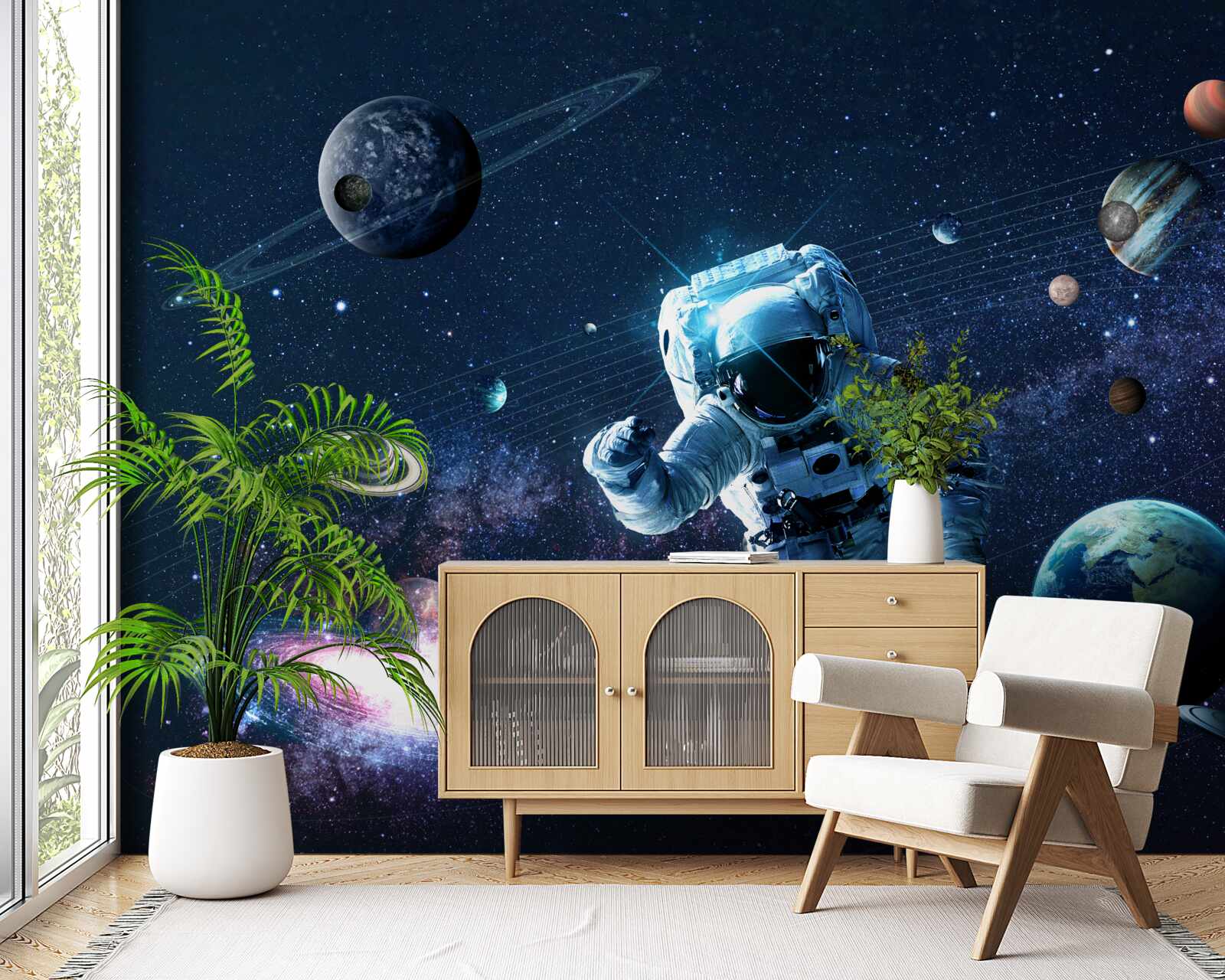 Papier peint astronaute dans l'univers