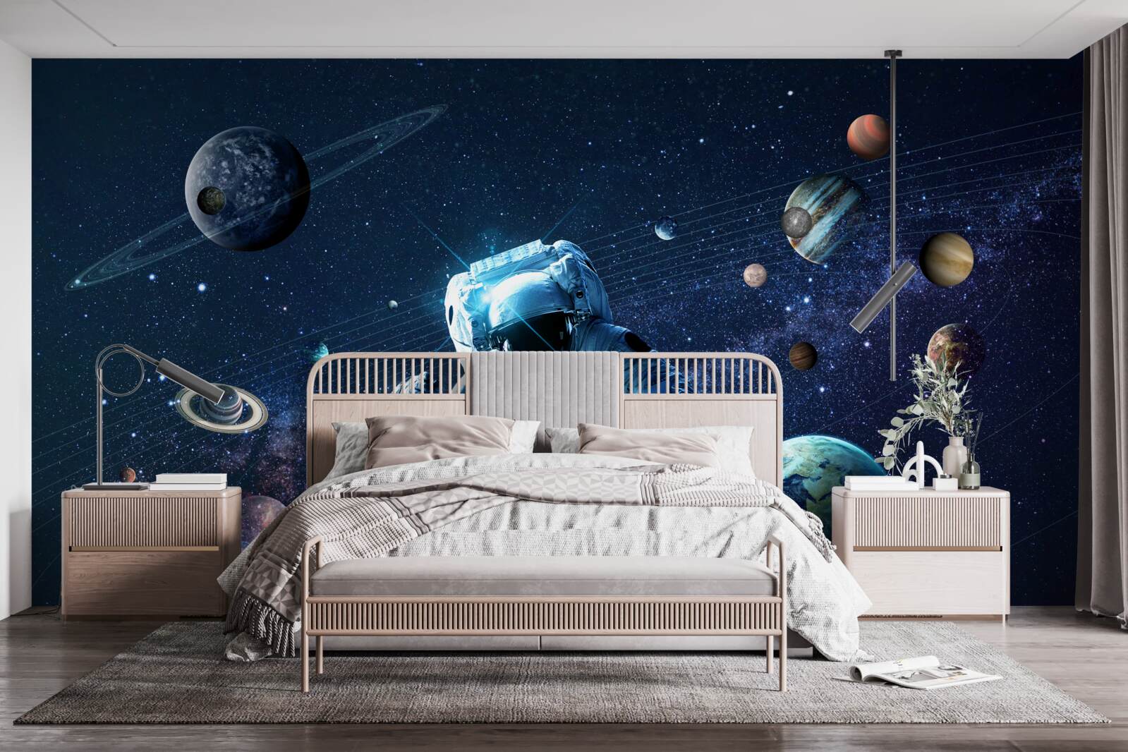 Papier peint astronaute dans l'univers