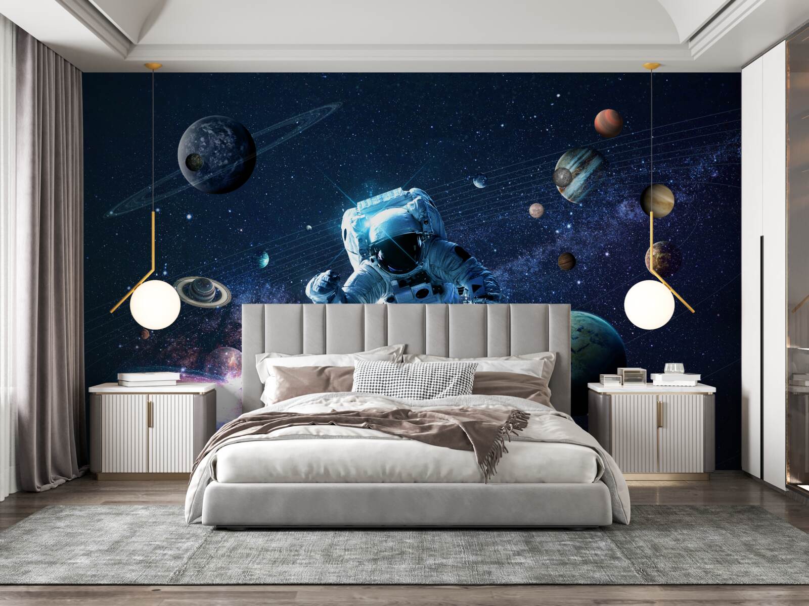 Papier peint astronaute dans l'univers