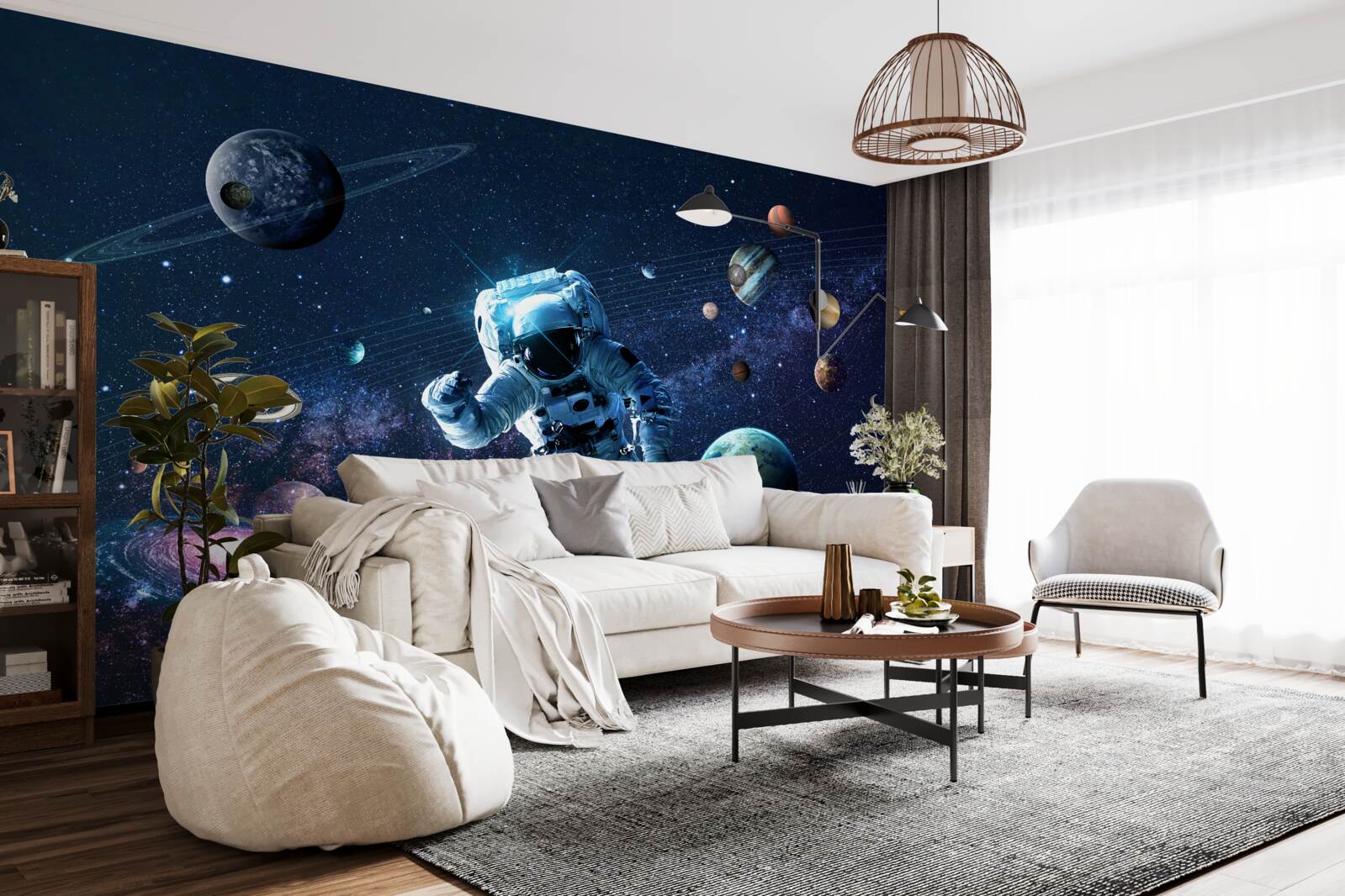 Papier peint astronaute dans l'univers