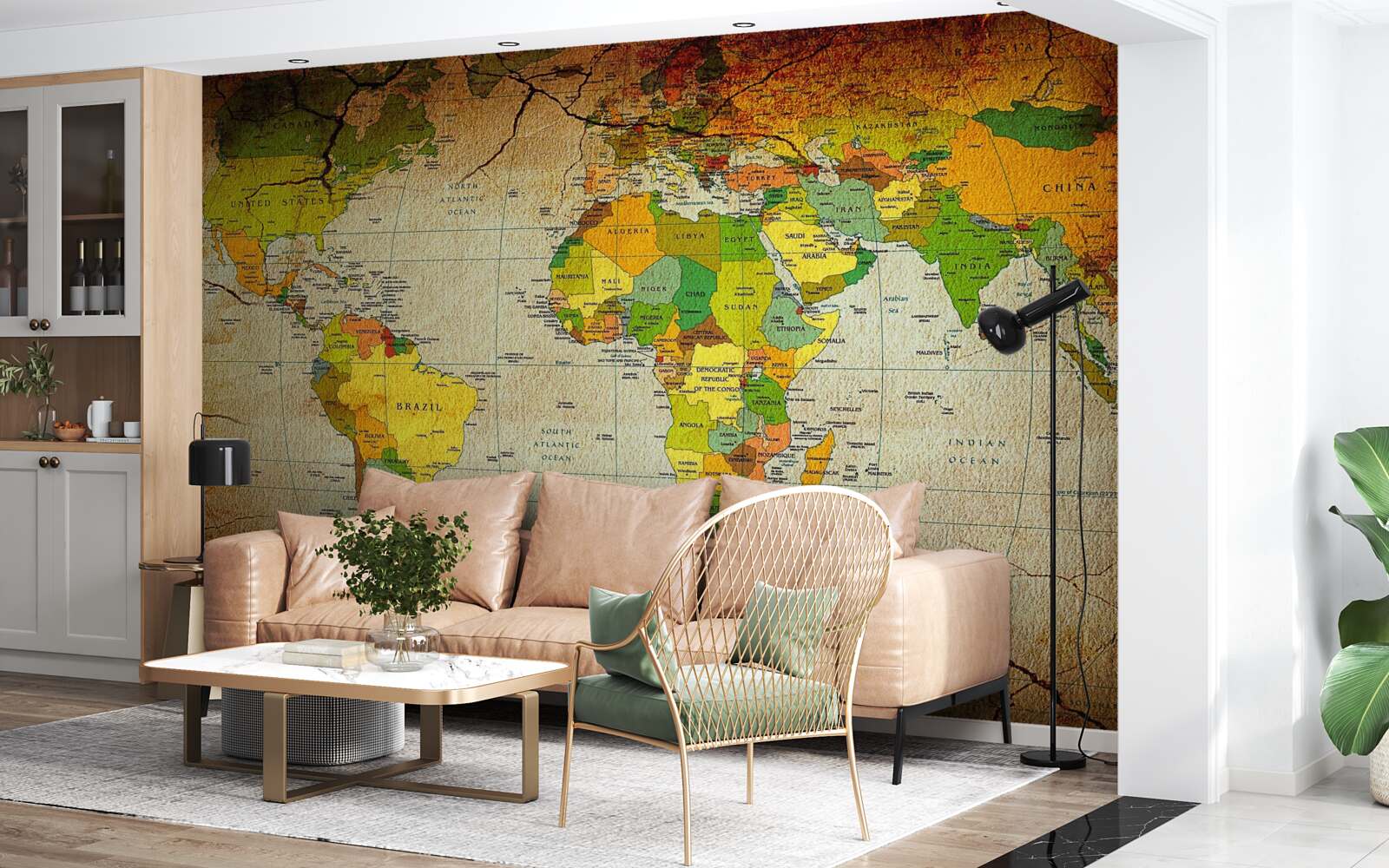 Papier peint carte géographique du monde