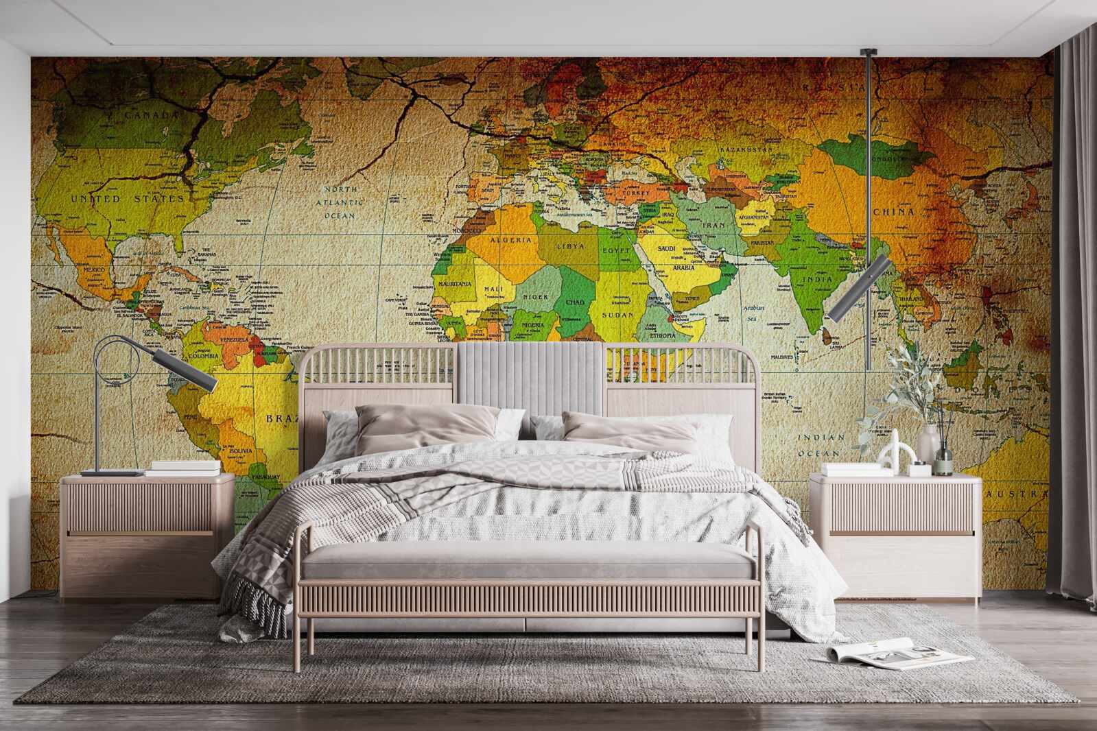 Papier peint carte géographique du monde