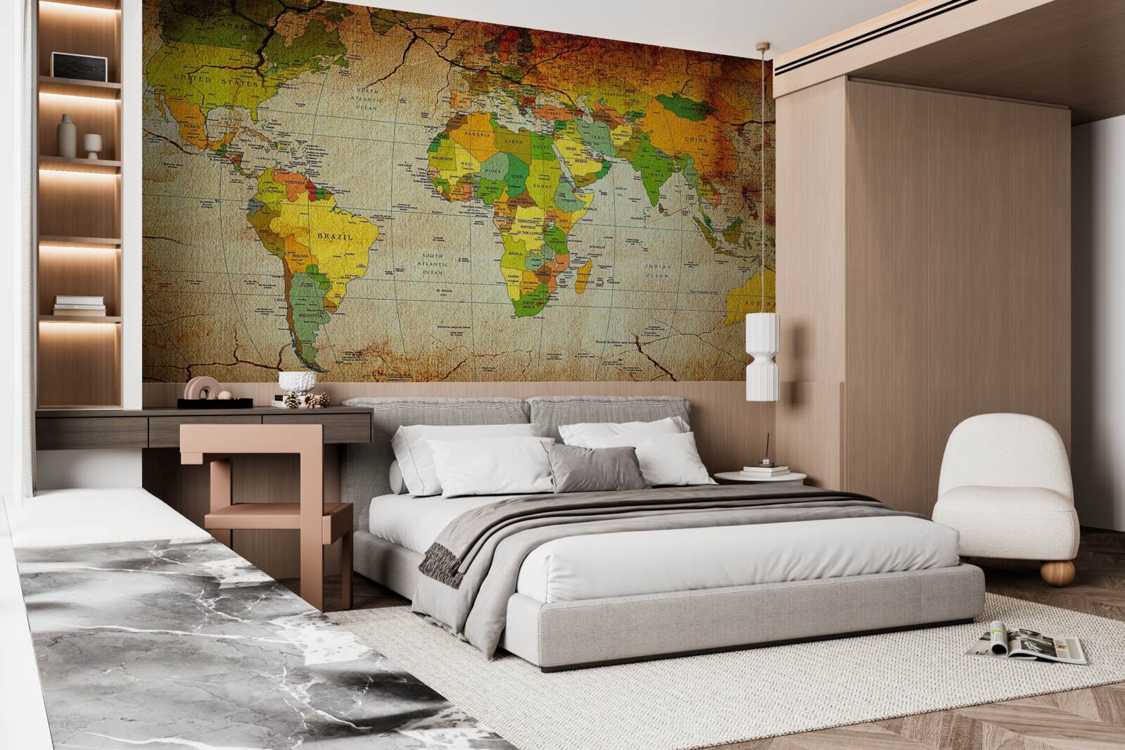 Papier peint carte géographique du monde