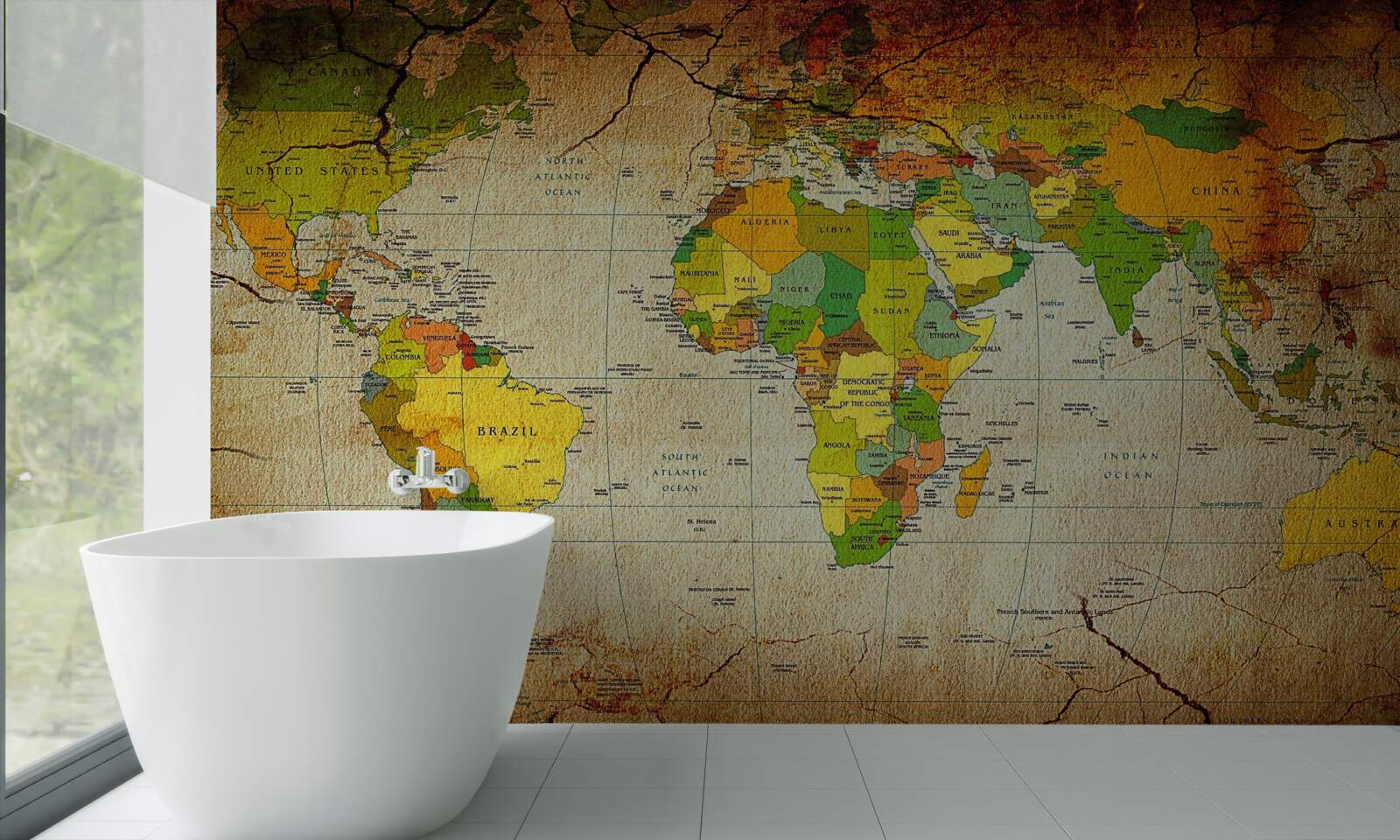 Papier peint carte géographique du monde