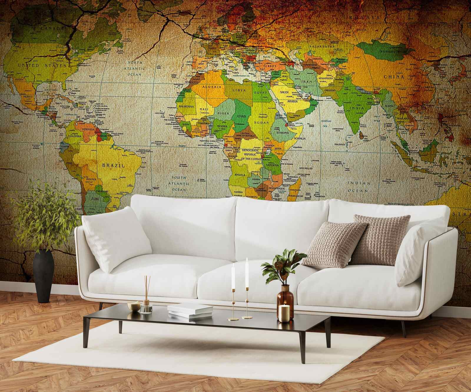 Papier peint carte géographique du monde