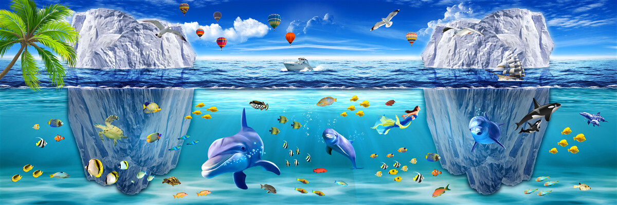 Papier peint espèces marines sous-marines