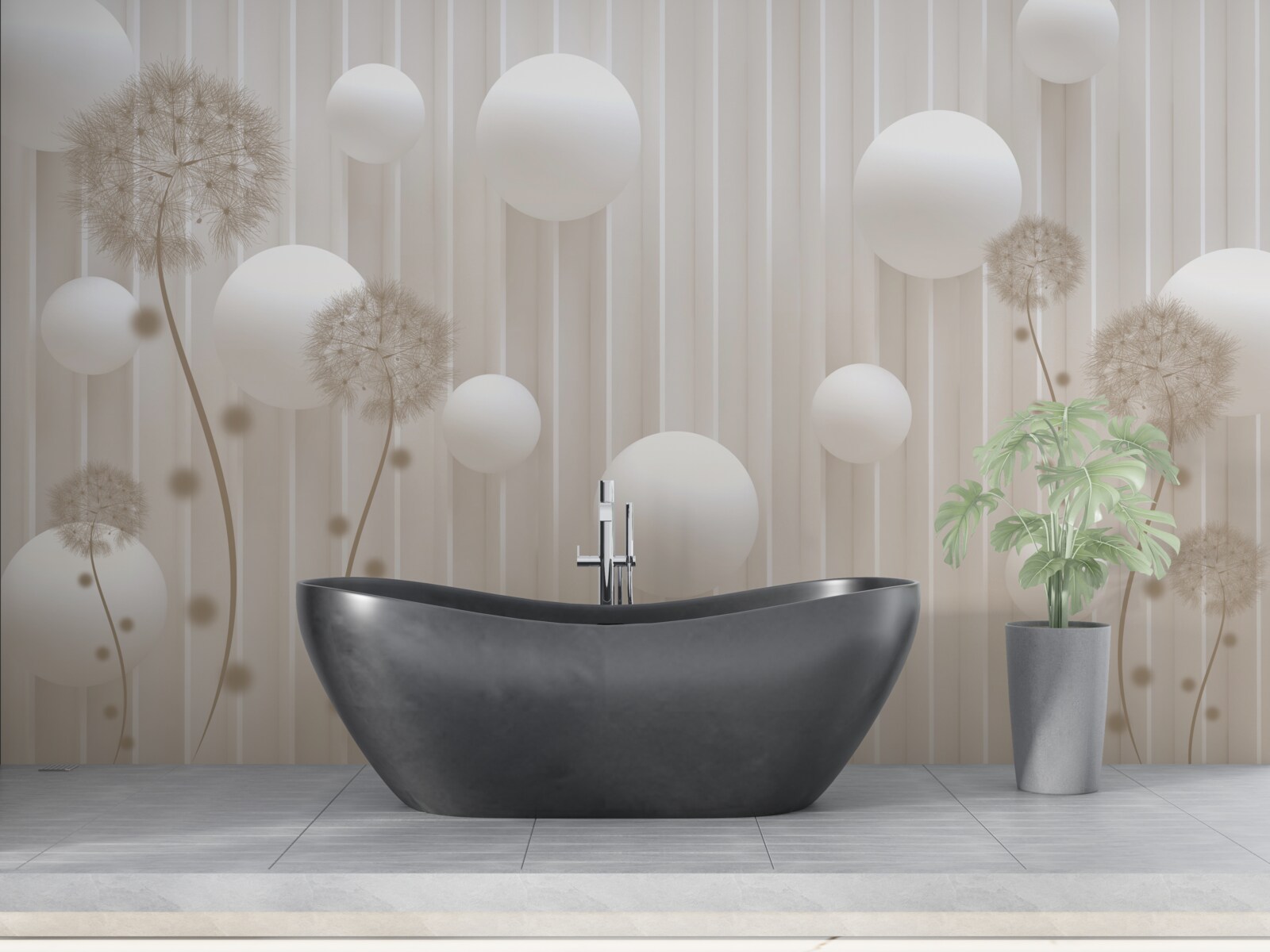 Papier peint perles et laits en rose clair