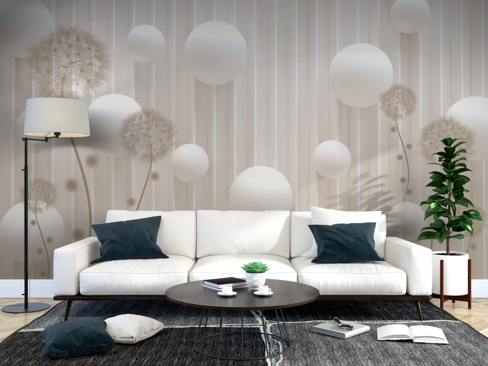 Papier peint perles et laits en rose clair