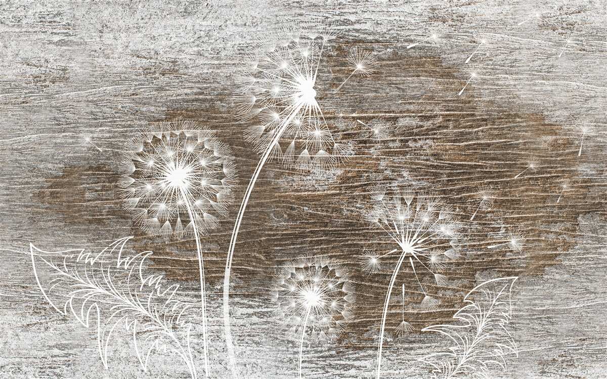 Papier peint des chevreuils, blancs comme la neige, sur un arbre