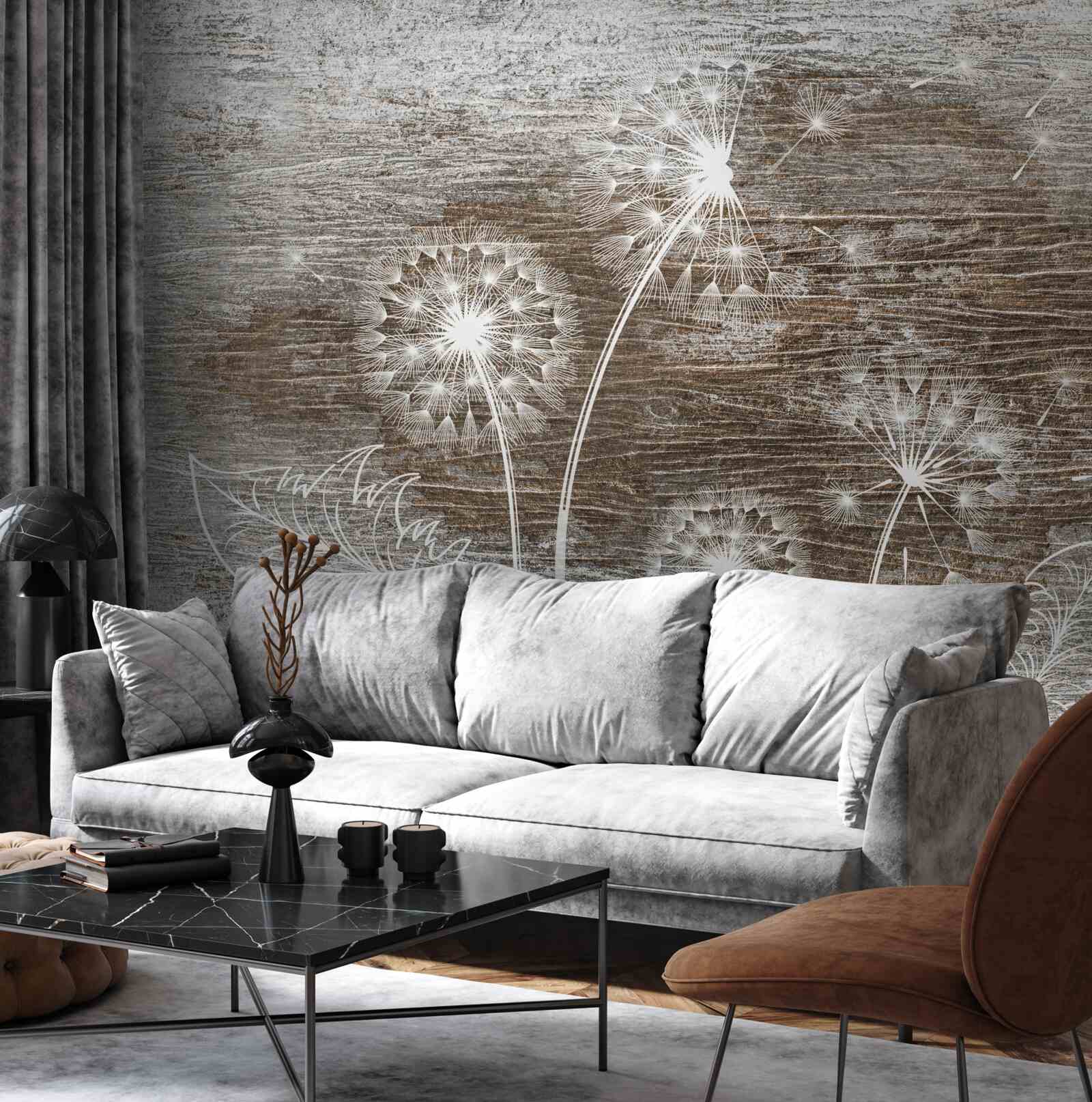 Papier peint des chevreuils, blancs comme la neige, sur un arbre