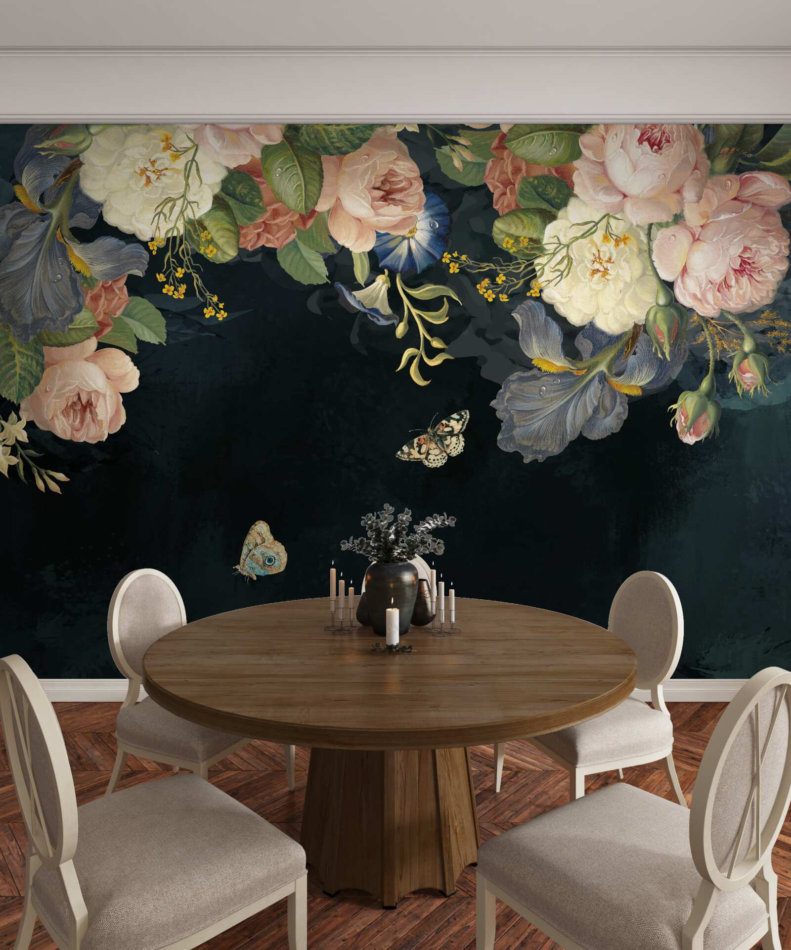 Papier peint différentes teintes sur fond sombre