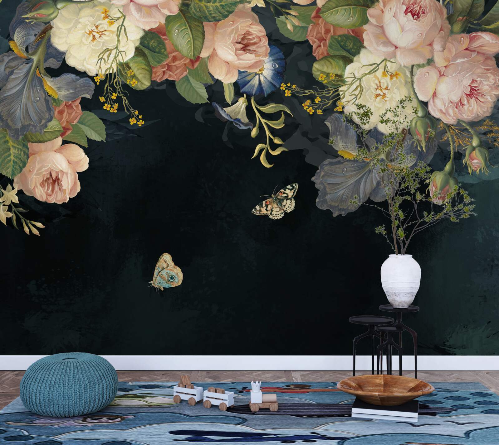 Papier peint différentes teintes sur fond sombre