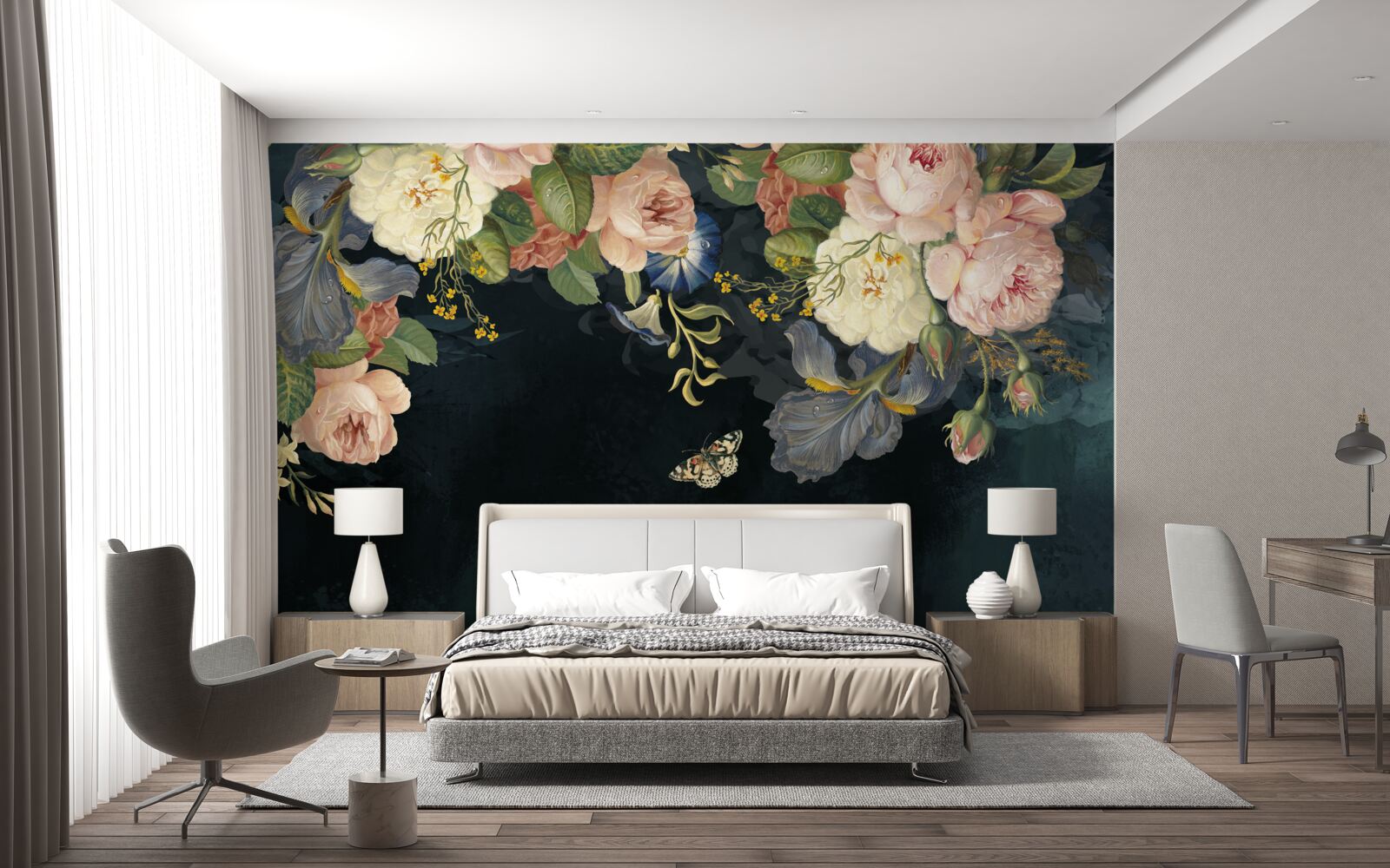 Papier peint différentes teintes sur fond sombre