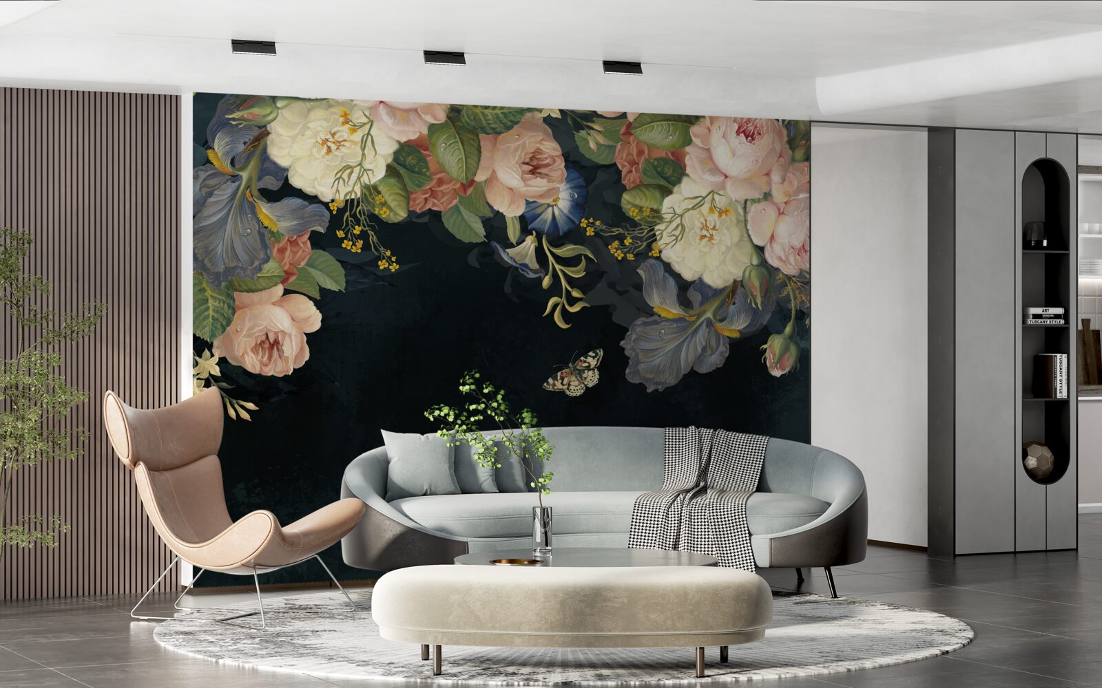 Papier peint différentes teintes sur fond sombre