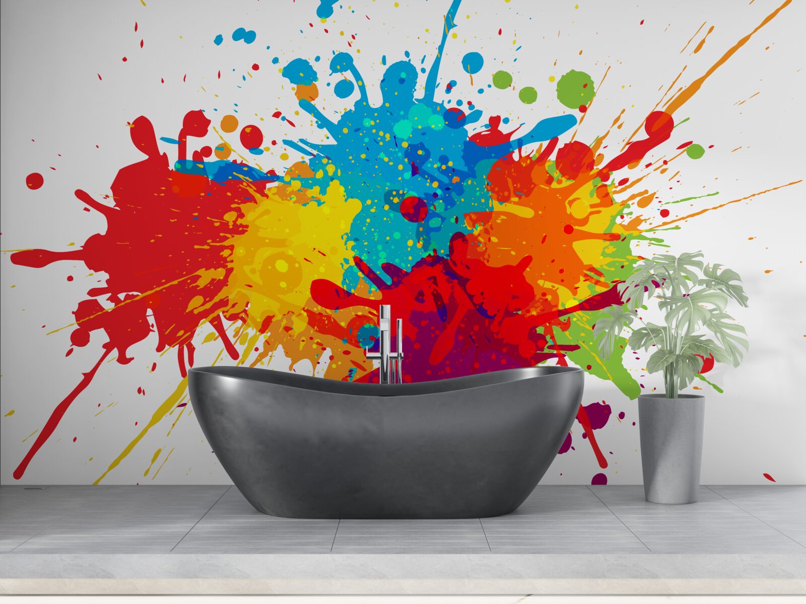 Papier peint explosion de teintes vives