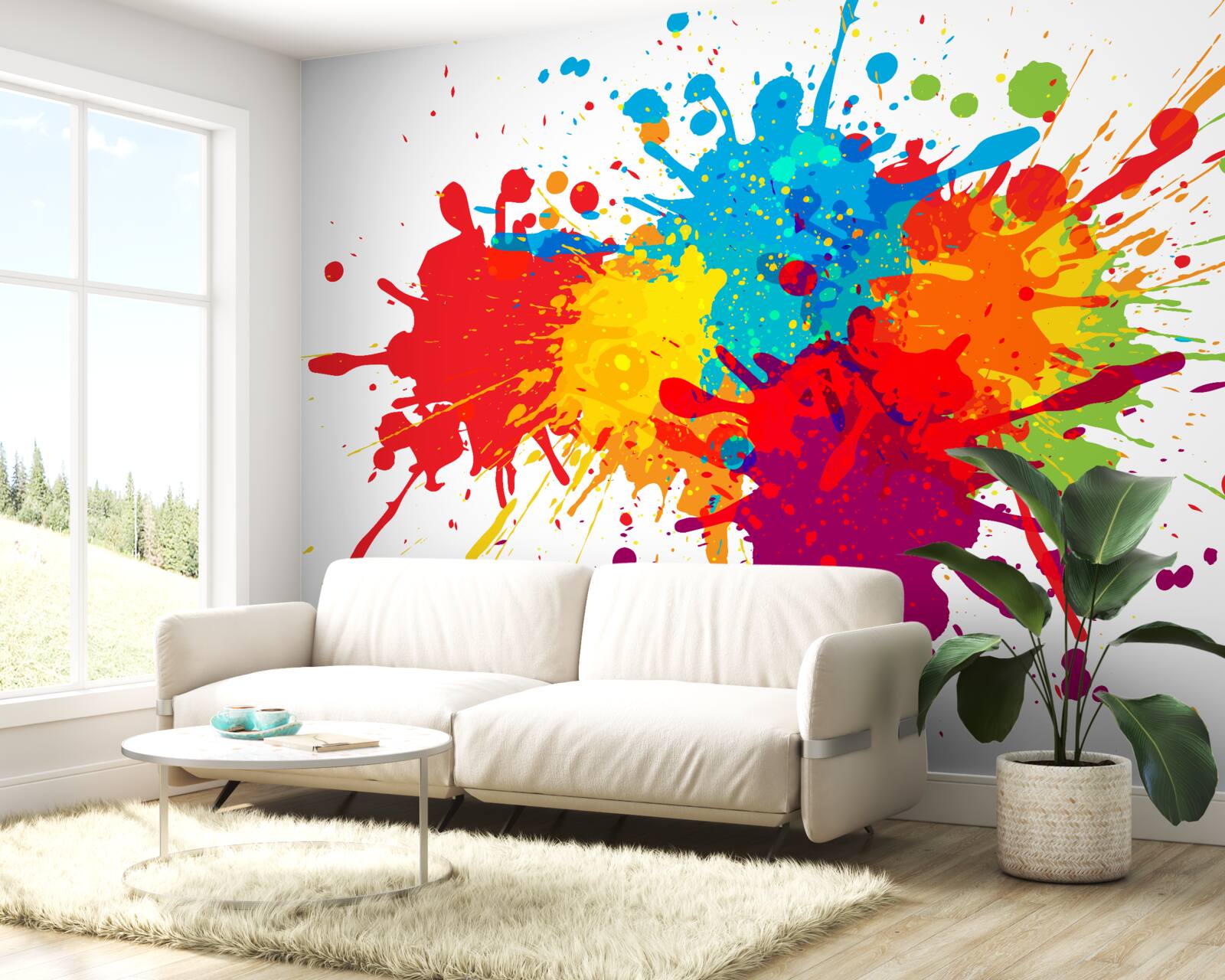 Papier peint explosion de teintes vives