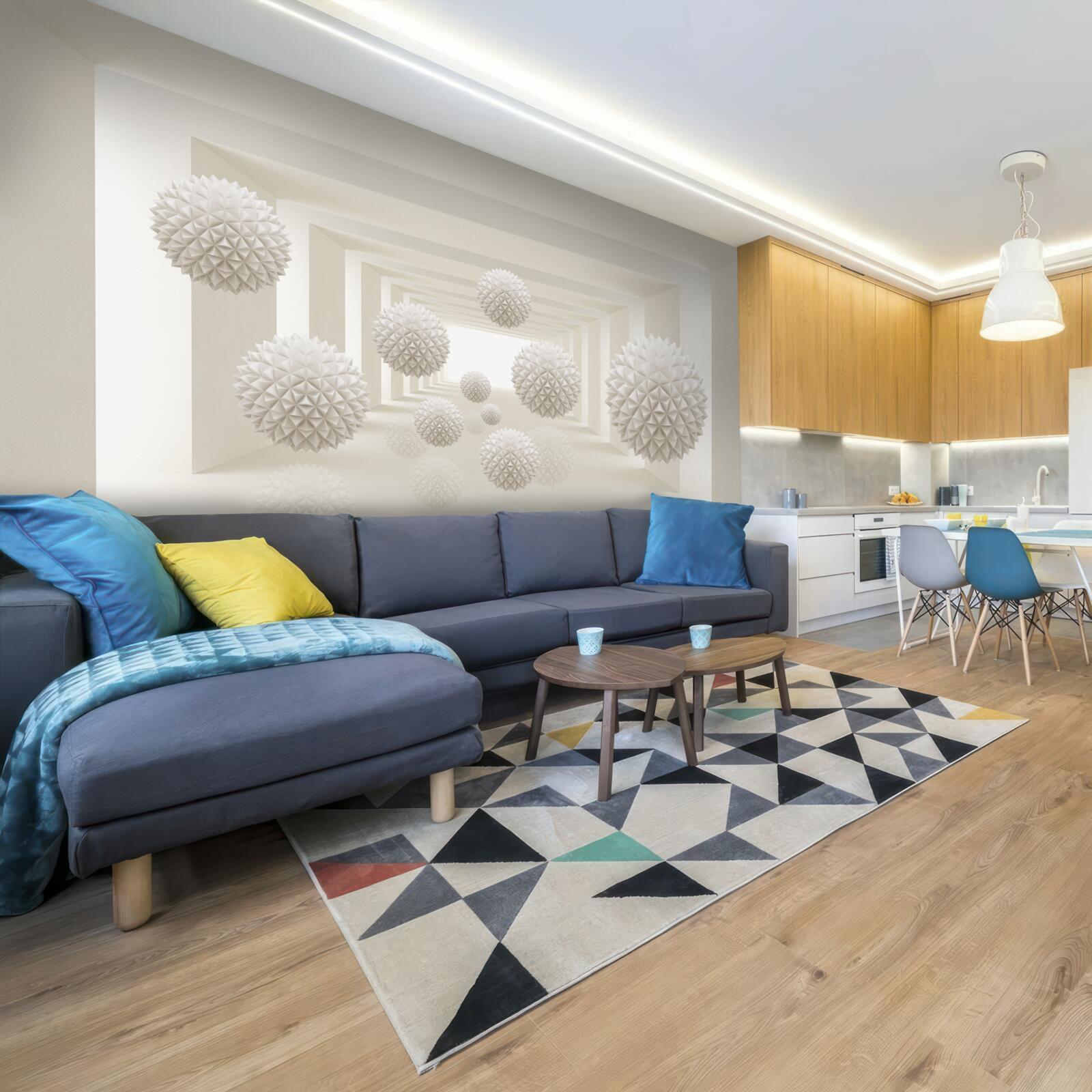 Papier peint passage souterrain avec balles à pointes