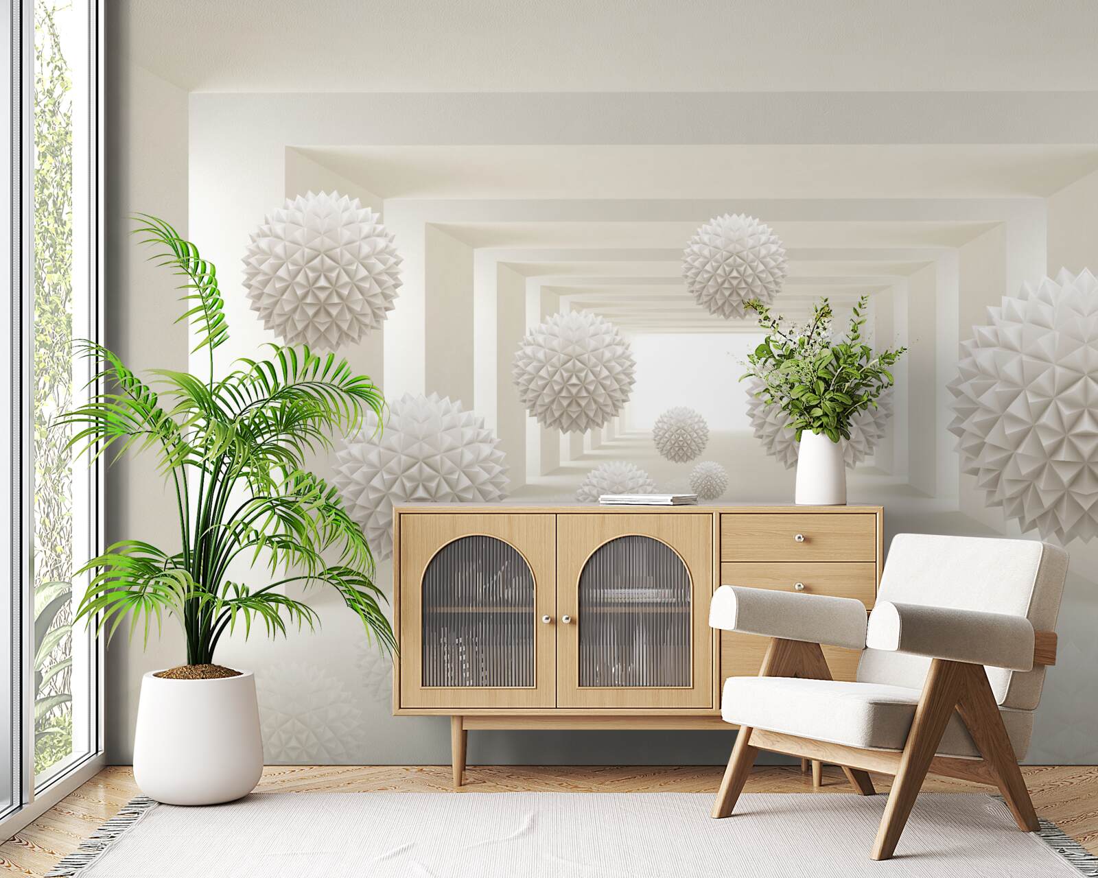 Papier peint passage souterrain avec balles à pointes