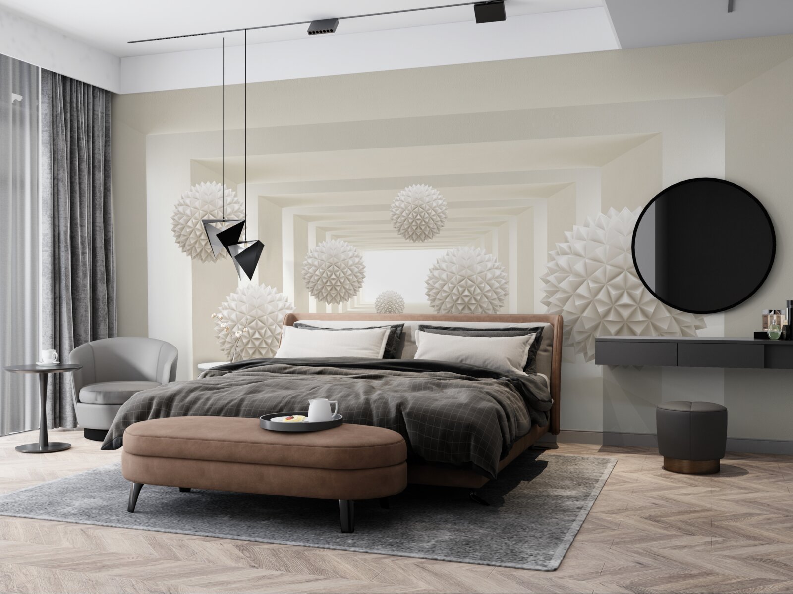 Papier peint passage souterrain avec balles à pointes