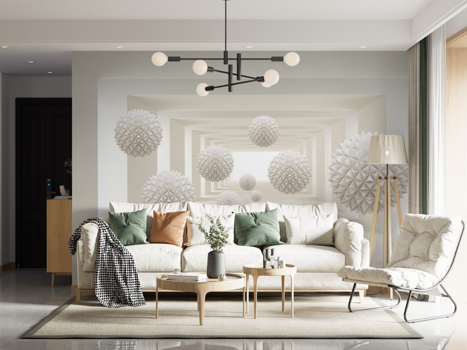 Papier peint passage souterrain avec balles à pointes