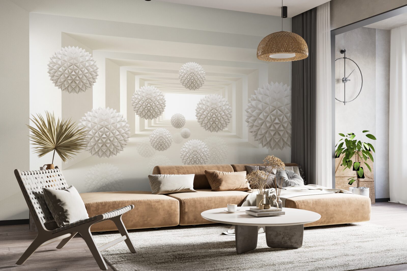 Papier peint passage souterrain avec balles à pointes