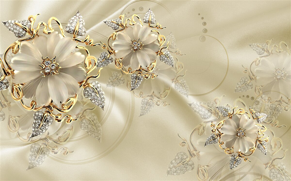 Papier peint fascinante broche en métaux précieux