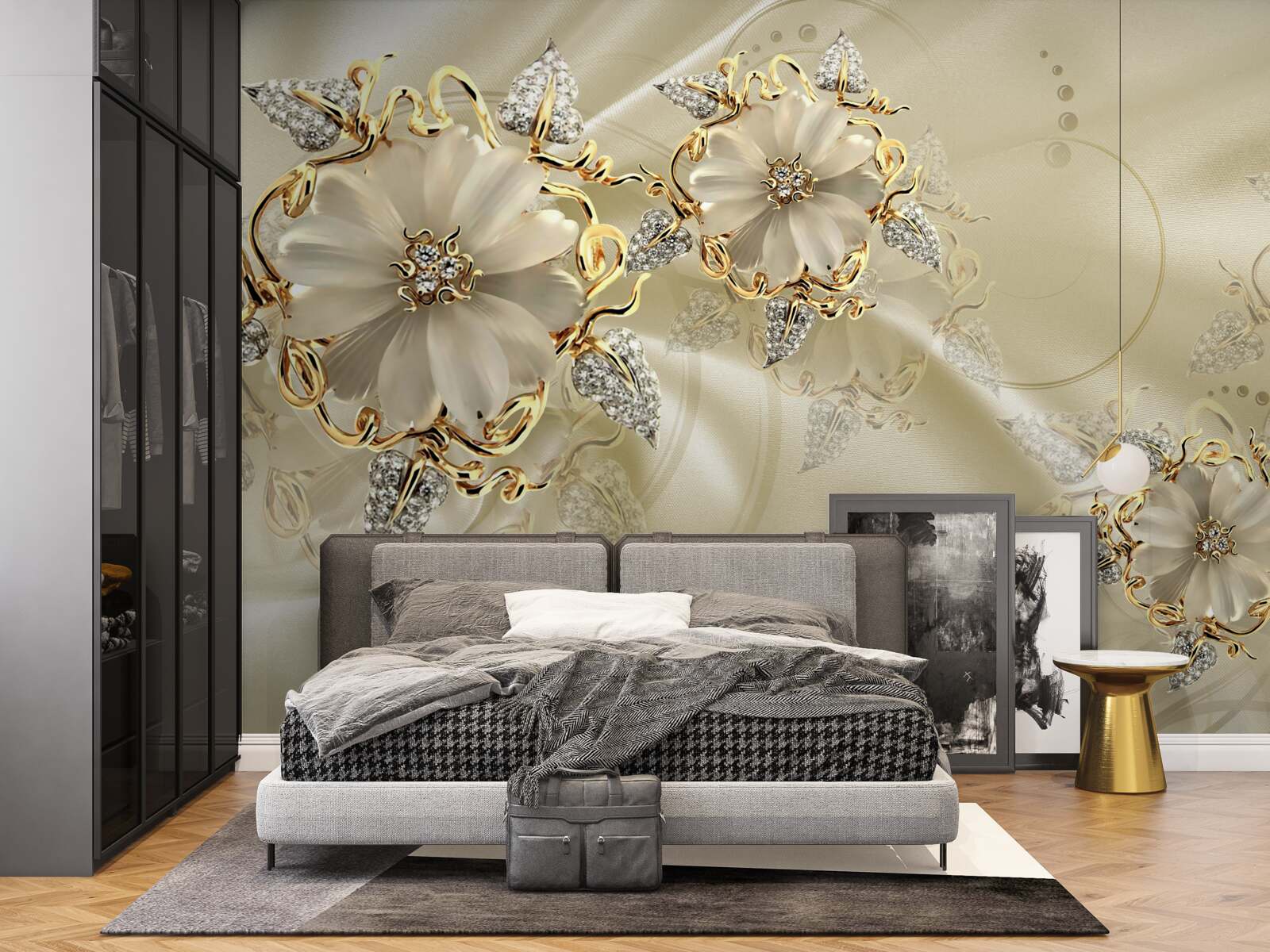 Papier peint fascinante broche en métaux précieux