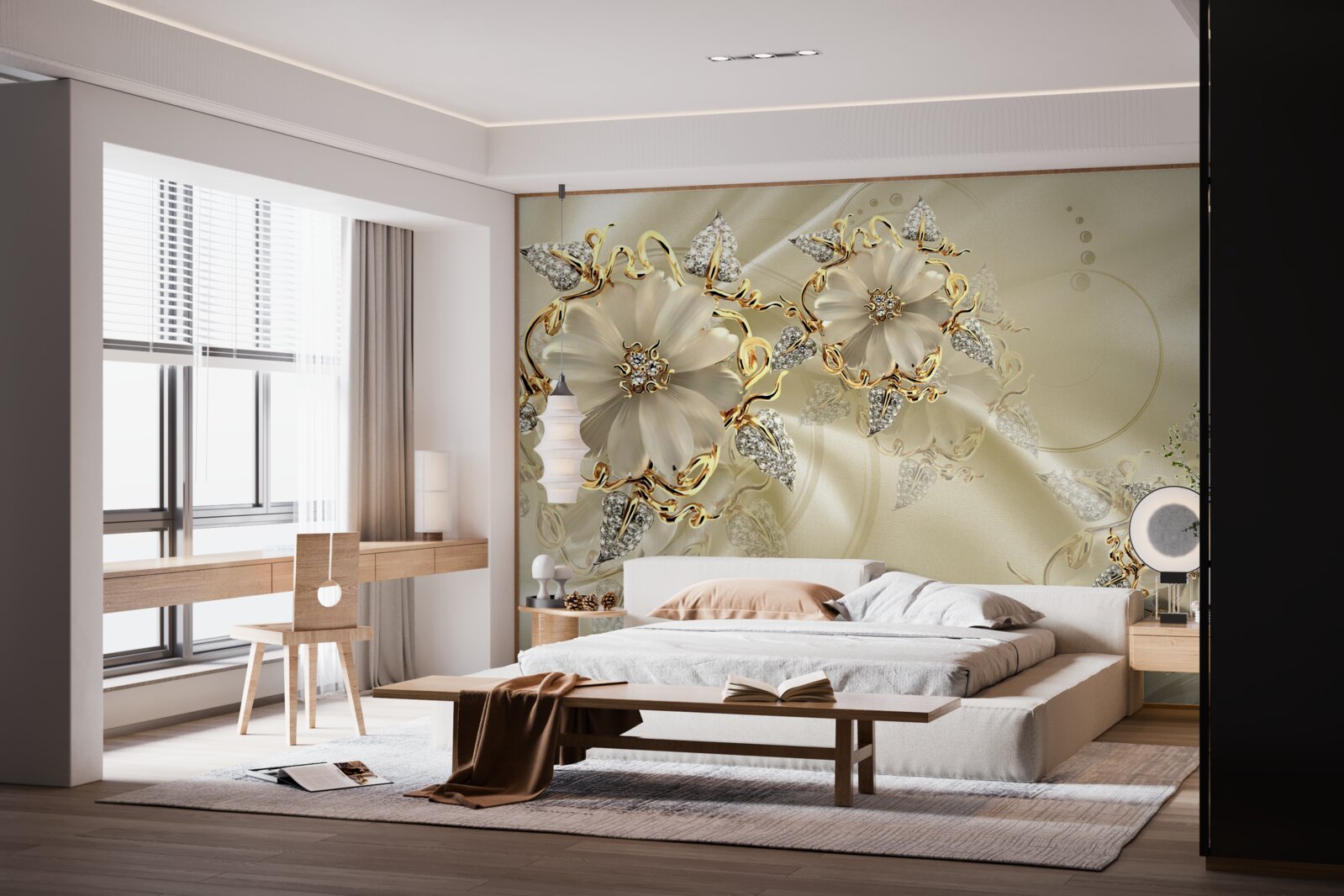 Papier peint fascinante broche en métaux précieux