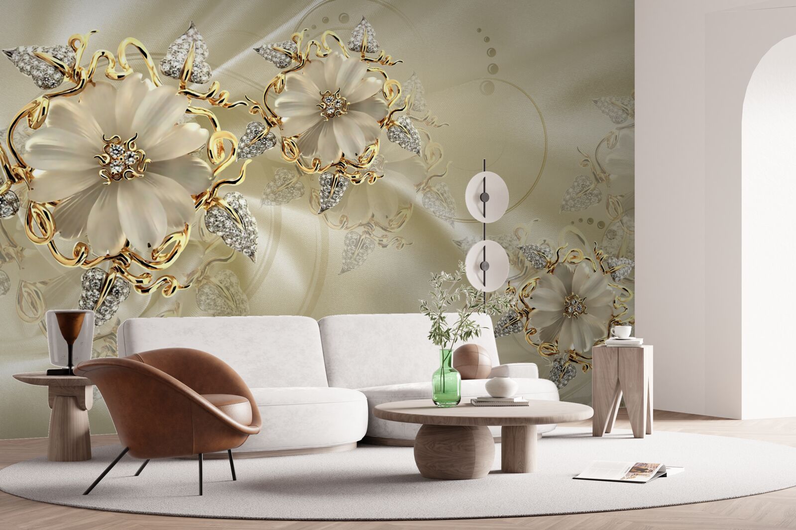 Papier peint fascinante broche en métaux précieux