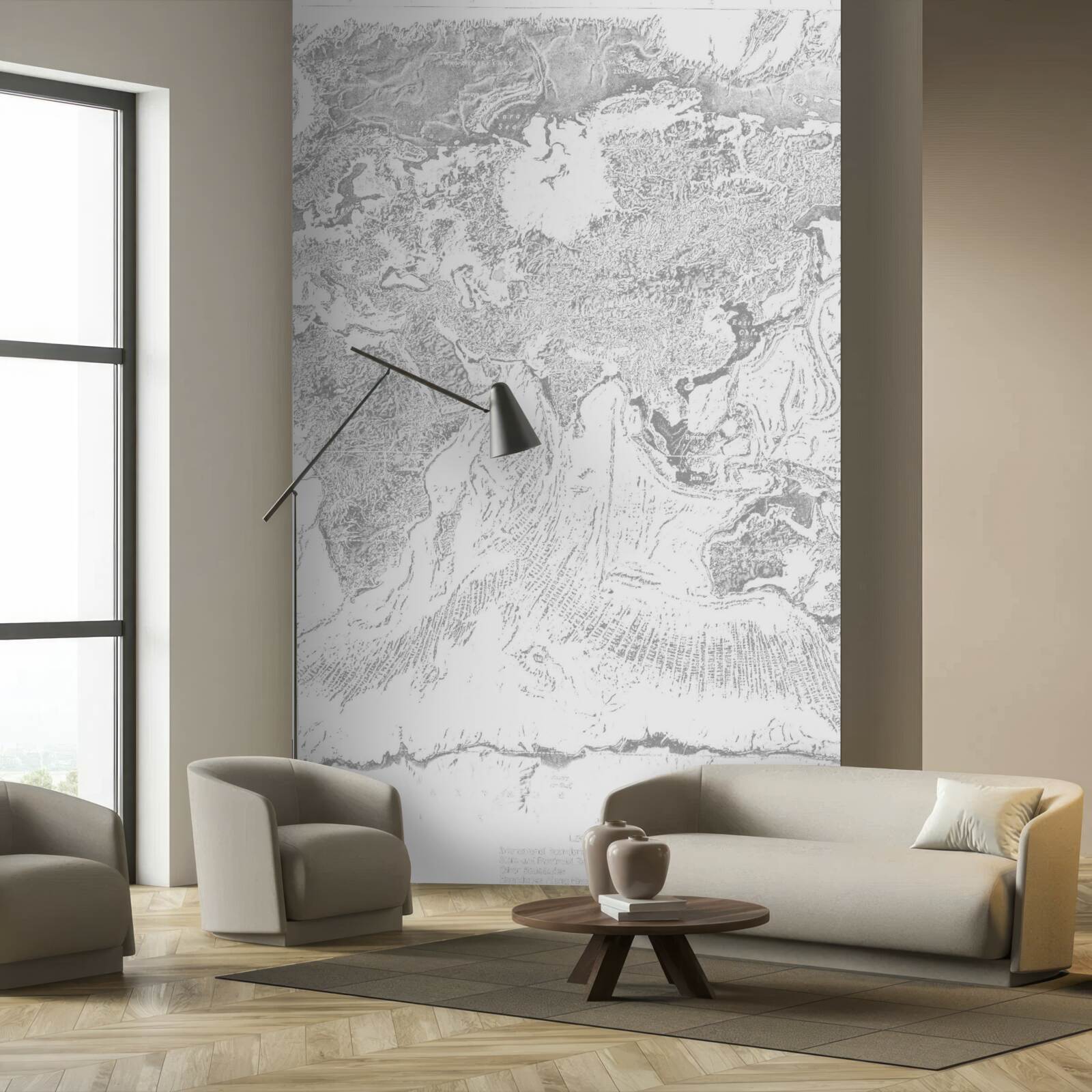 Papier peint Coucher de soleil sur une montagne abstraction et forêt