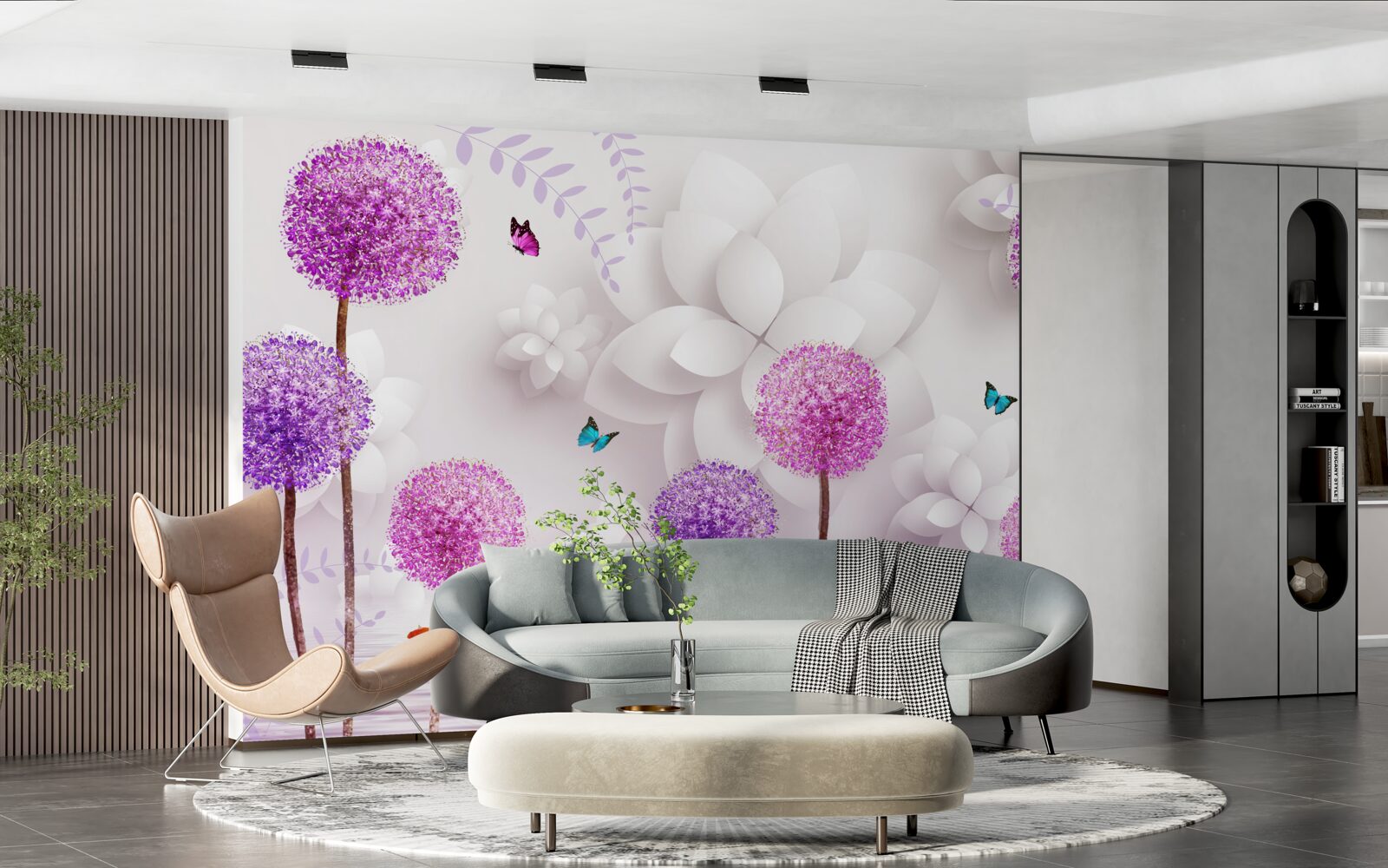 Papier peint des laitances violettes flottant à la surface de l'eau