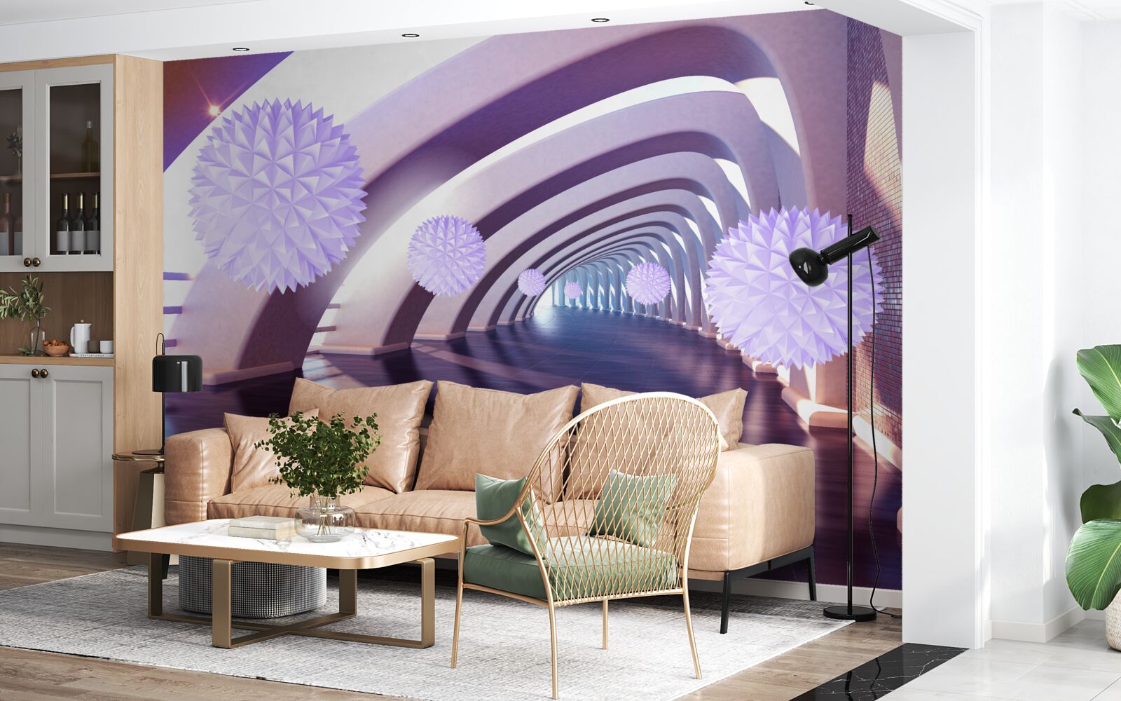 Papier peint transition formée par des sphères ambiguës