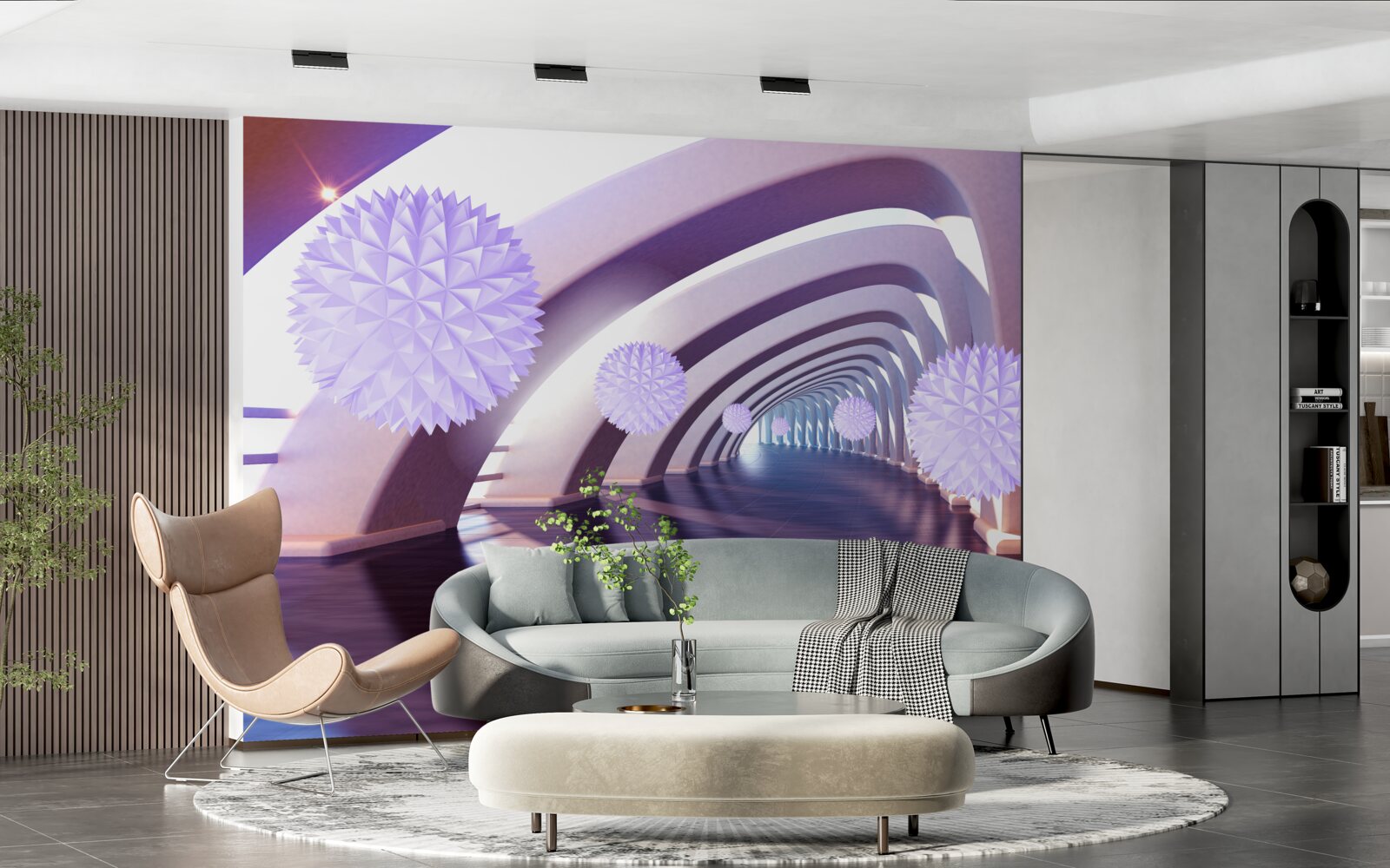 Papier peint transition formée par des sphères ambiguës