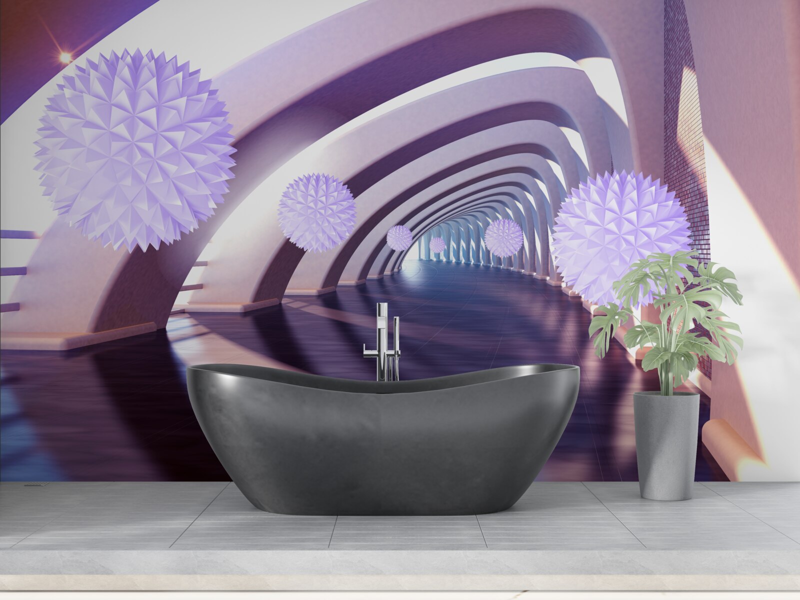 Papier peint transition formée par des sphères ambiguës