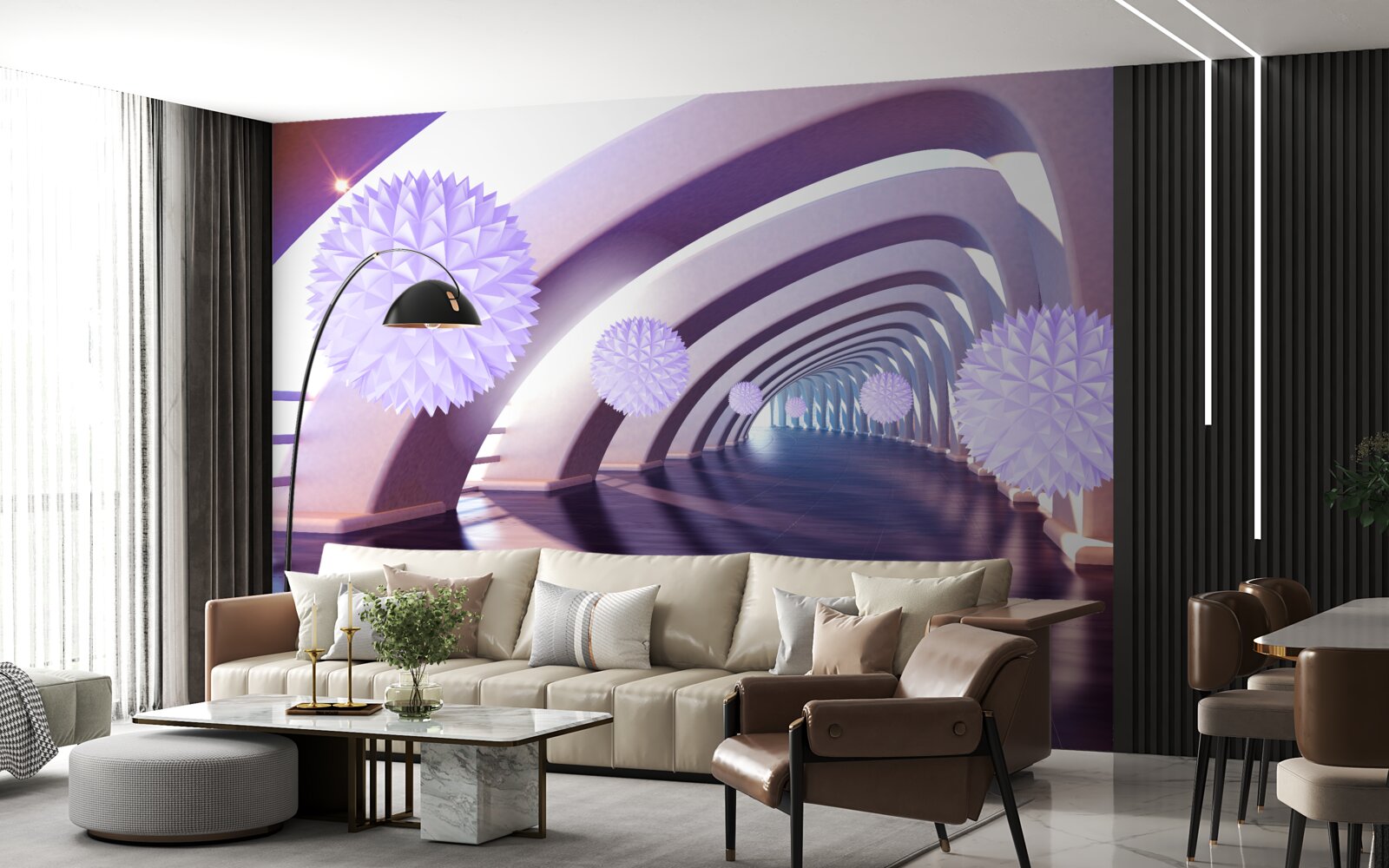 Papier peint transition formée par des sphères ambiguës